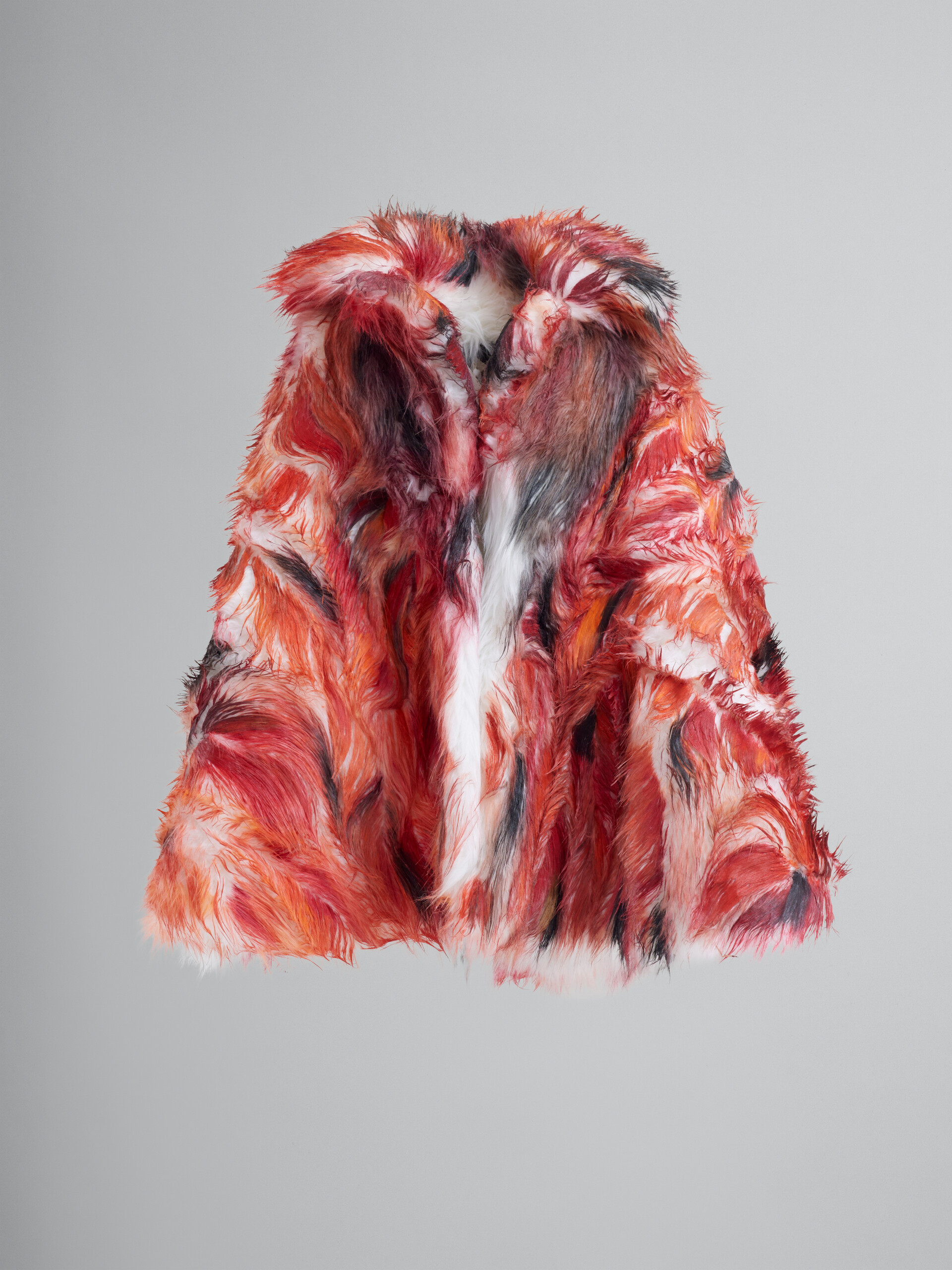 Cappotto svasato a pelo lungo rosso - Cappotti - Image 1