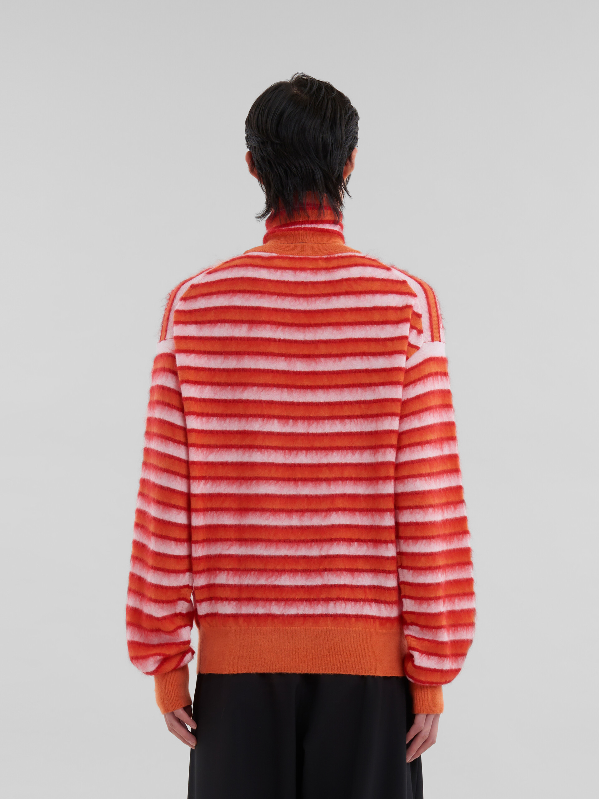 Maglione in lana-mohair a righe rosa e arancione - Pullover - Image 3