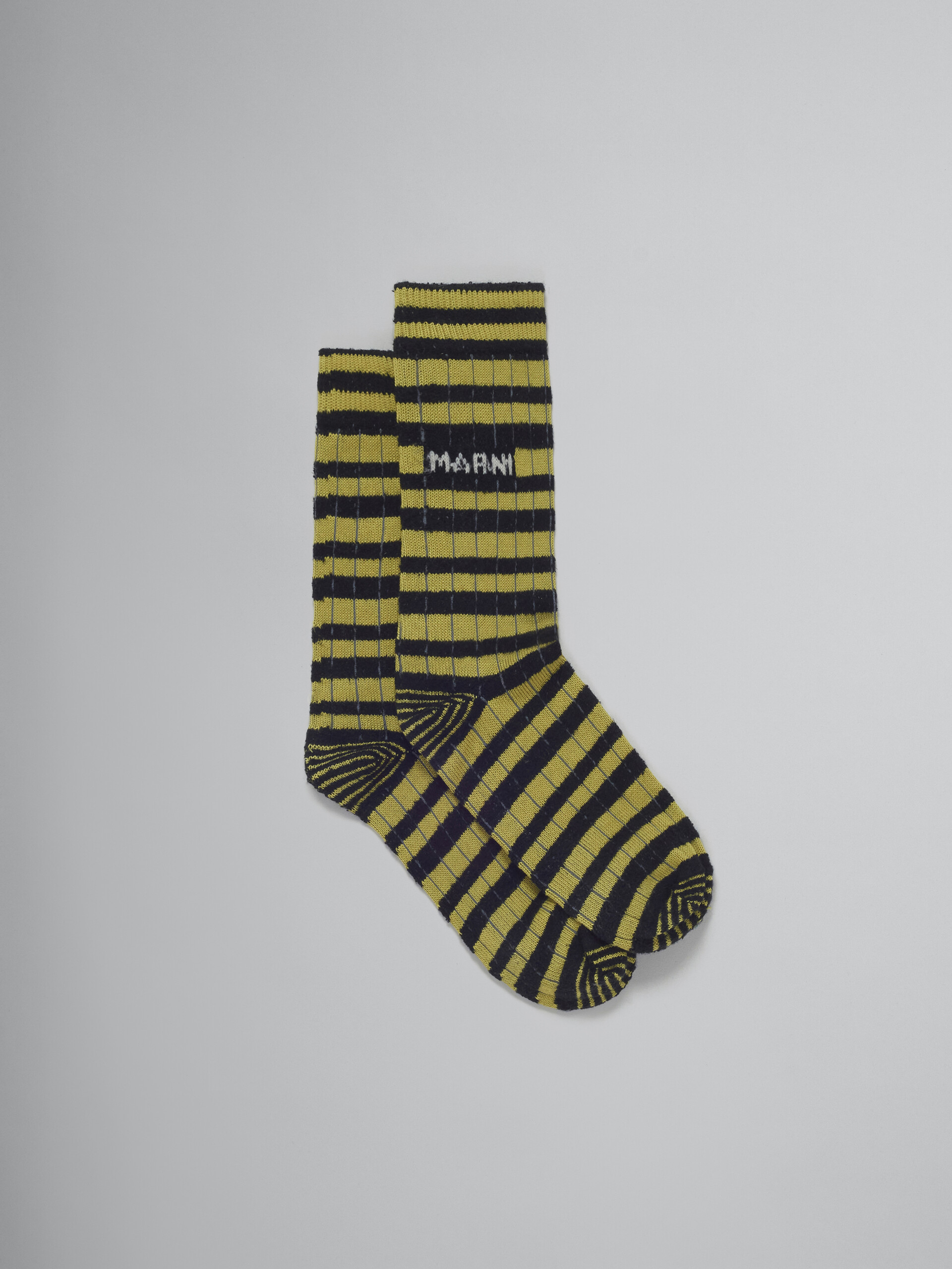 Marni - Green and Black Socks with Terry Stripes - Man - Size: L