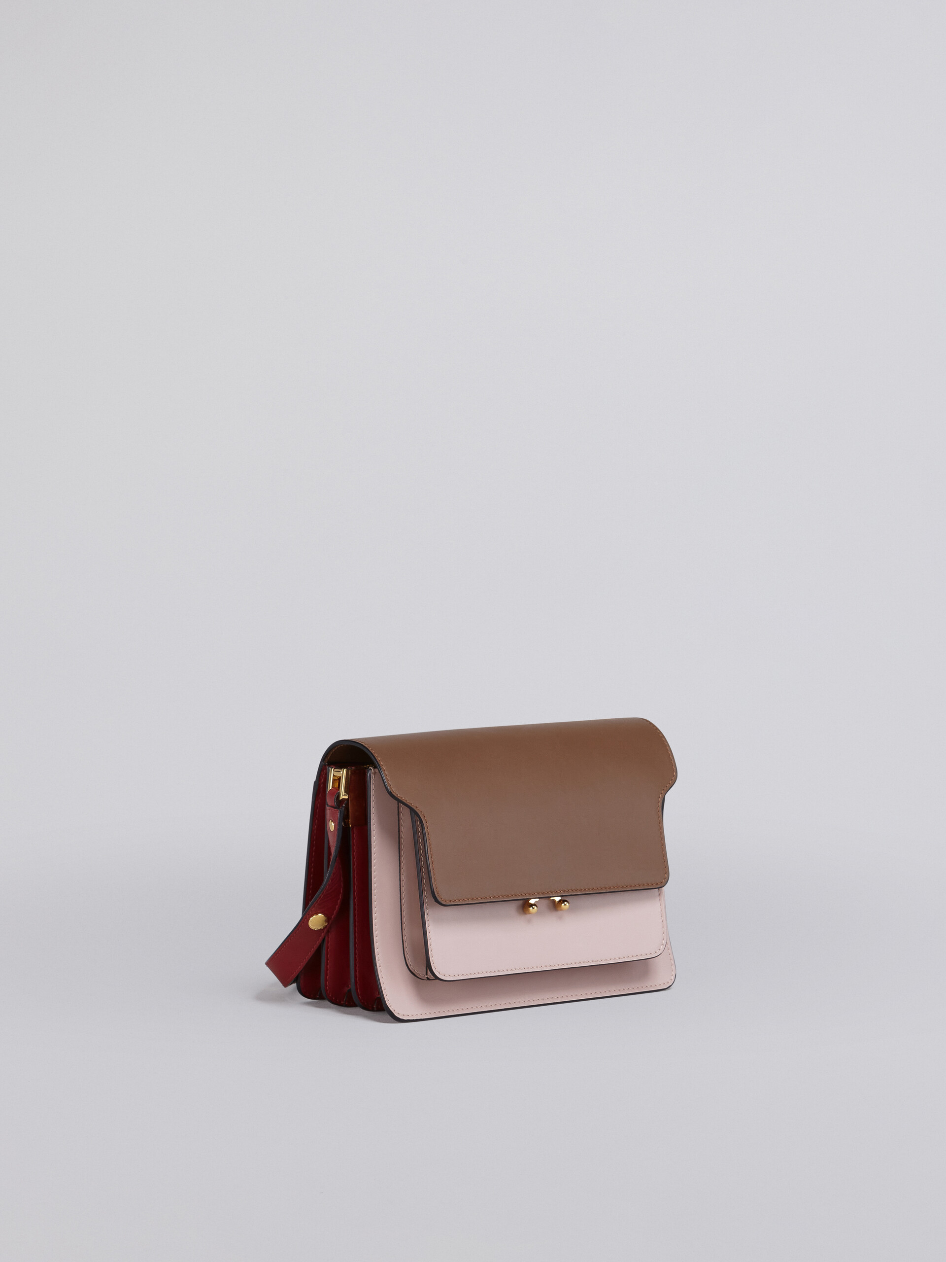 Marni Trunk Mini Leather Shoulder Bag in Brown