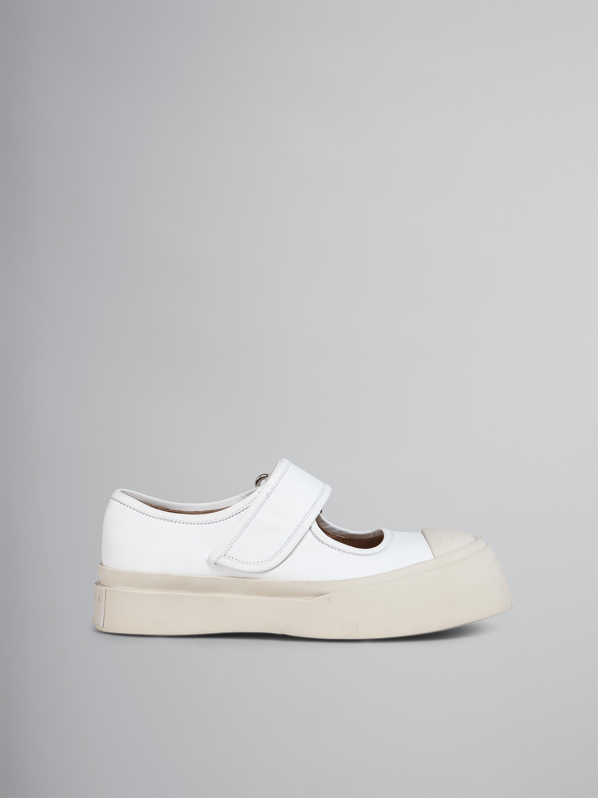 Sneaker Mary Jane in pelle grigia - Sneakers - Image 1