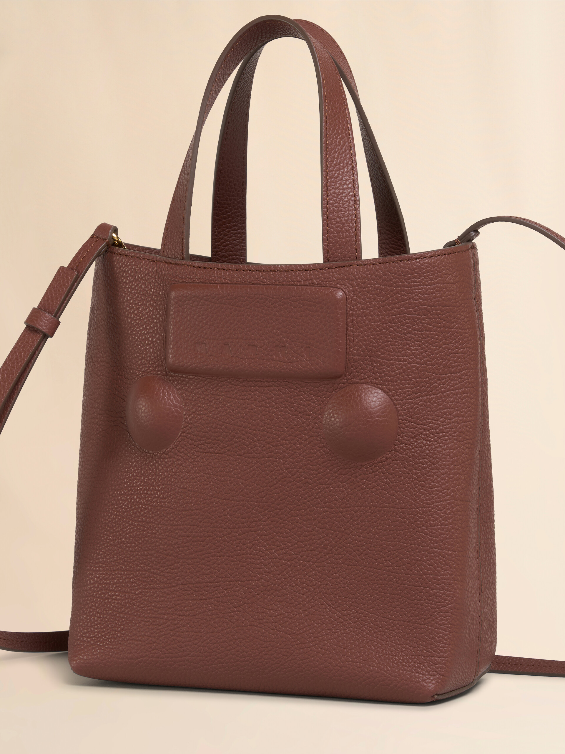 Borsa Trunkaroo Embossed piccola in pelle grigia - Borse shopping - Image 4