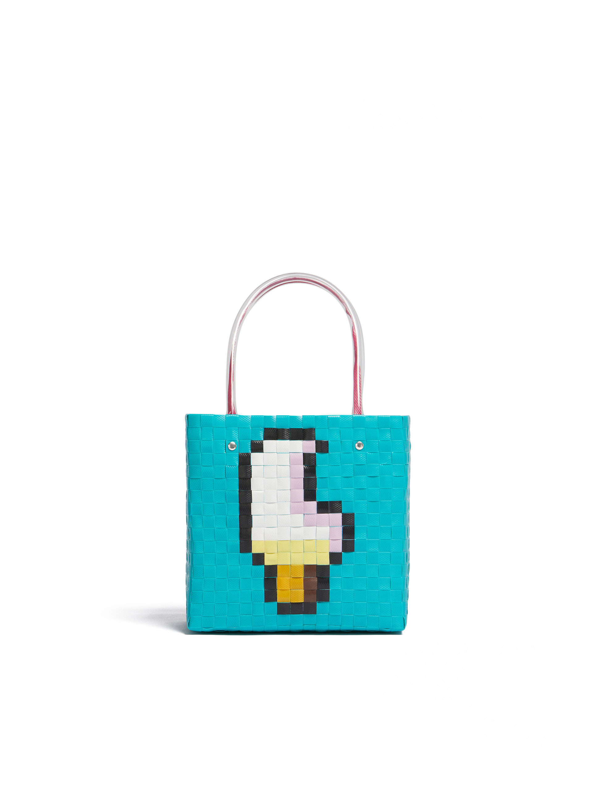 Turquoise MARNI MARKET SUMMER BASKET bag - Shopping Bags - Image 3