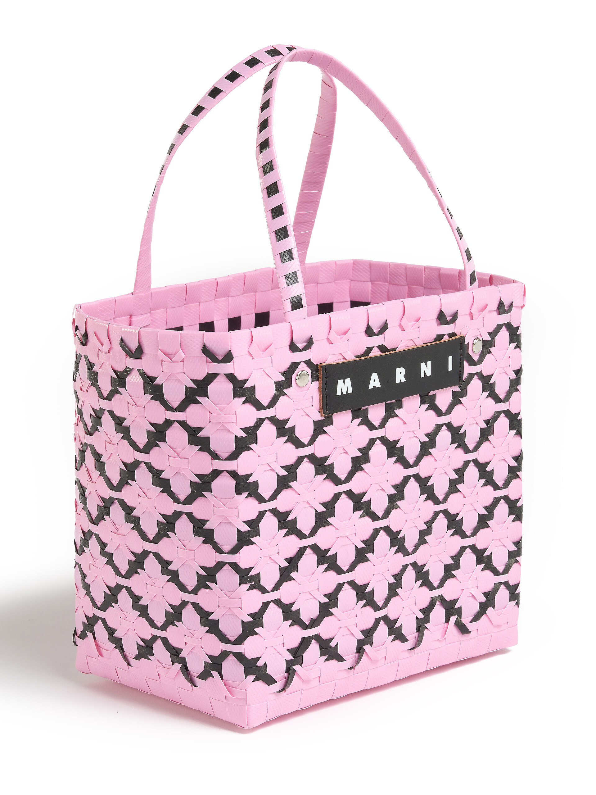 Pink and black MARNI MARKET BASKET bag
