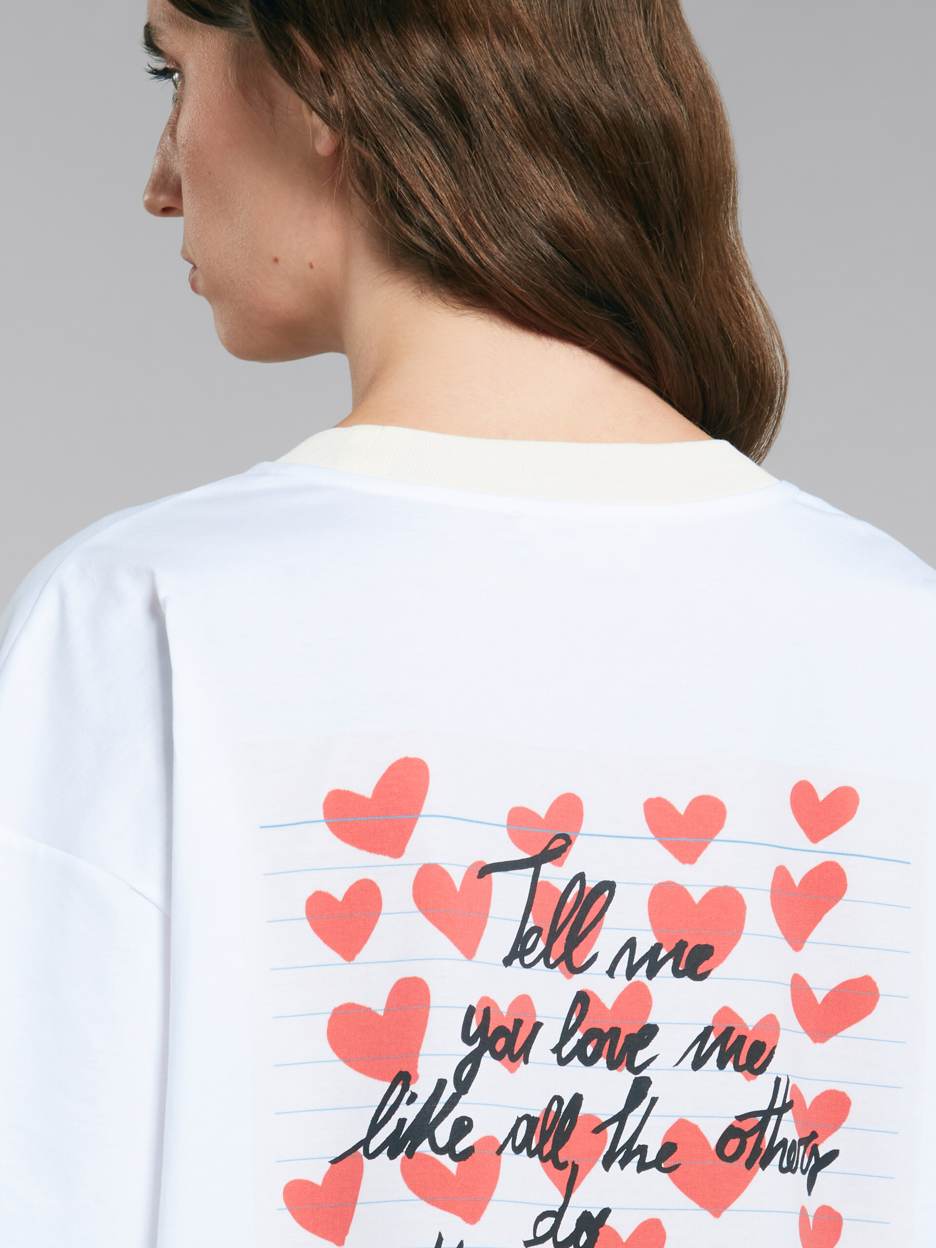 Weißes Herz-Print Marni T-Shirt | mit