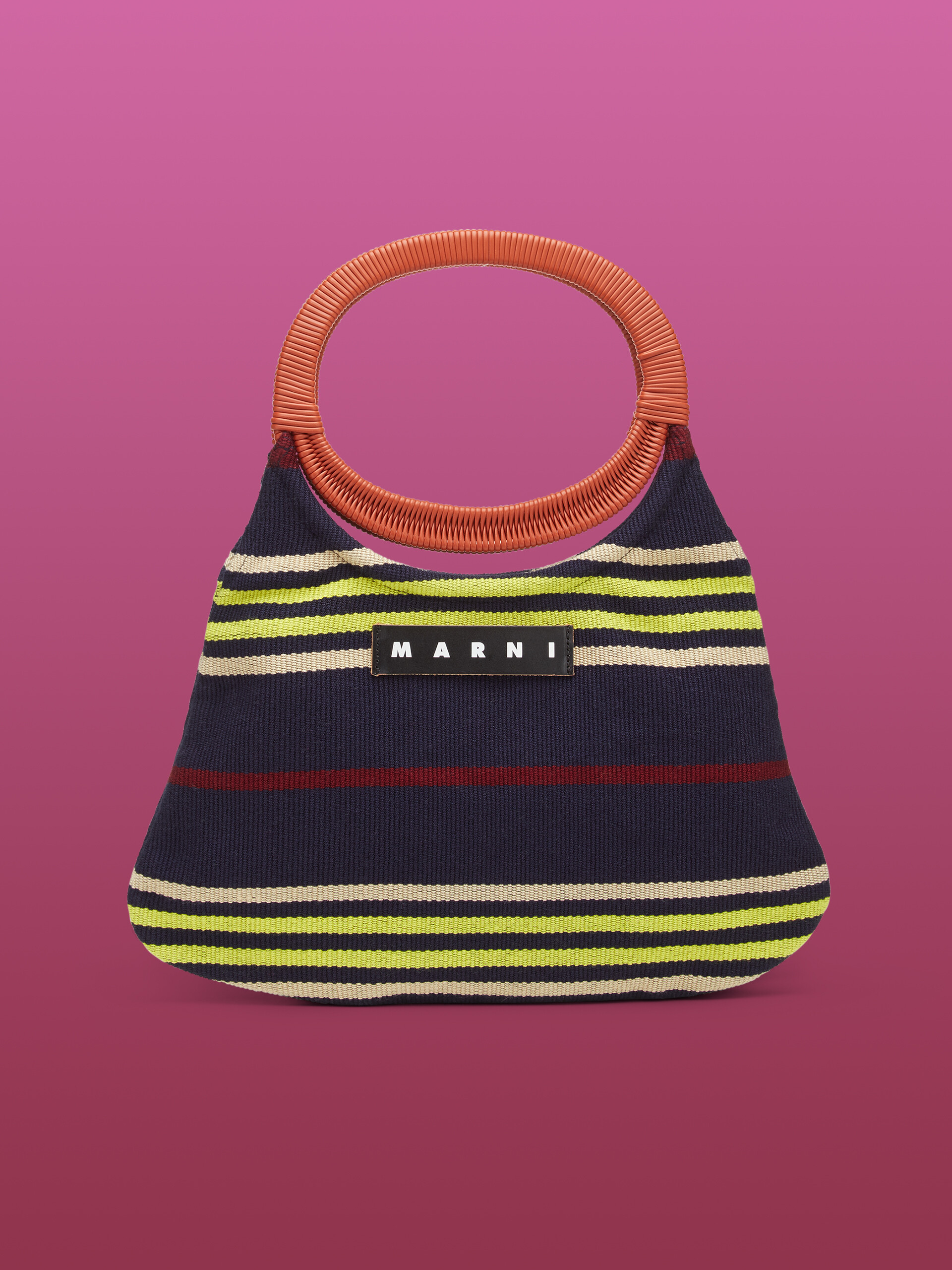 MARNI MARKET bag in multicolor striped cotton | Marni