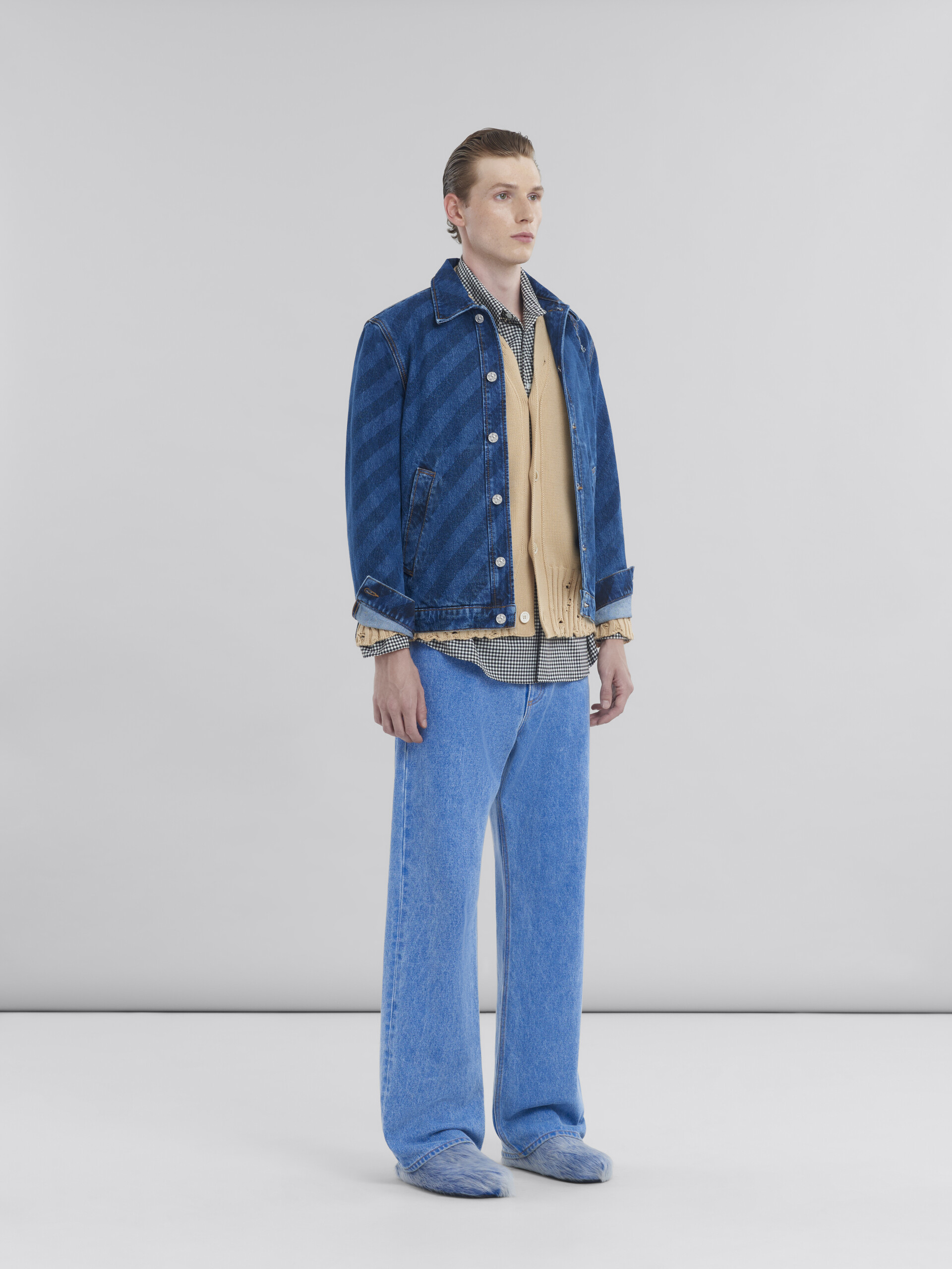 Giacca in denim blu a righe - Giacche - Image 6