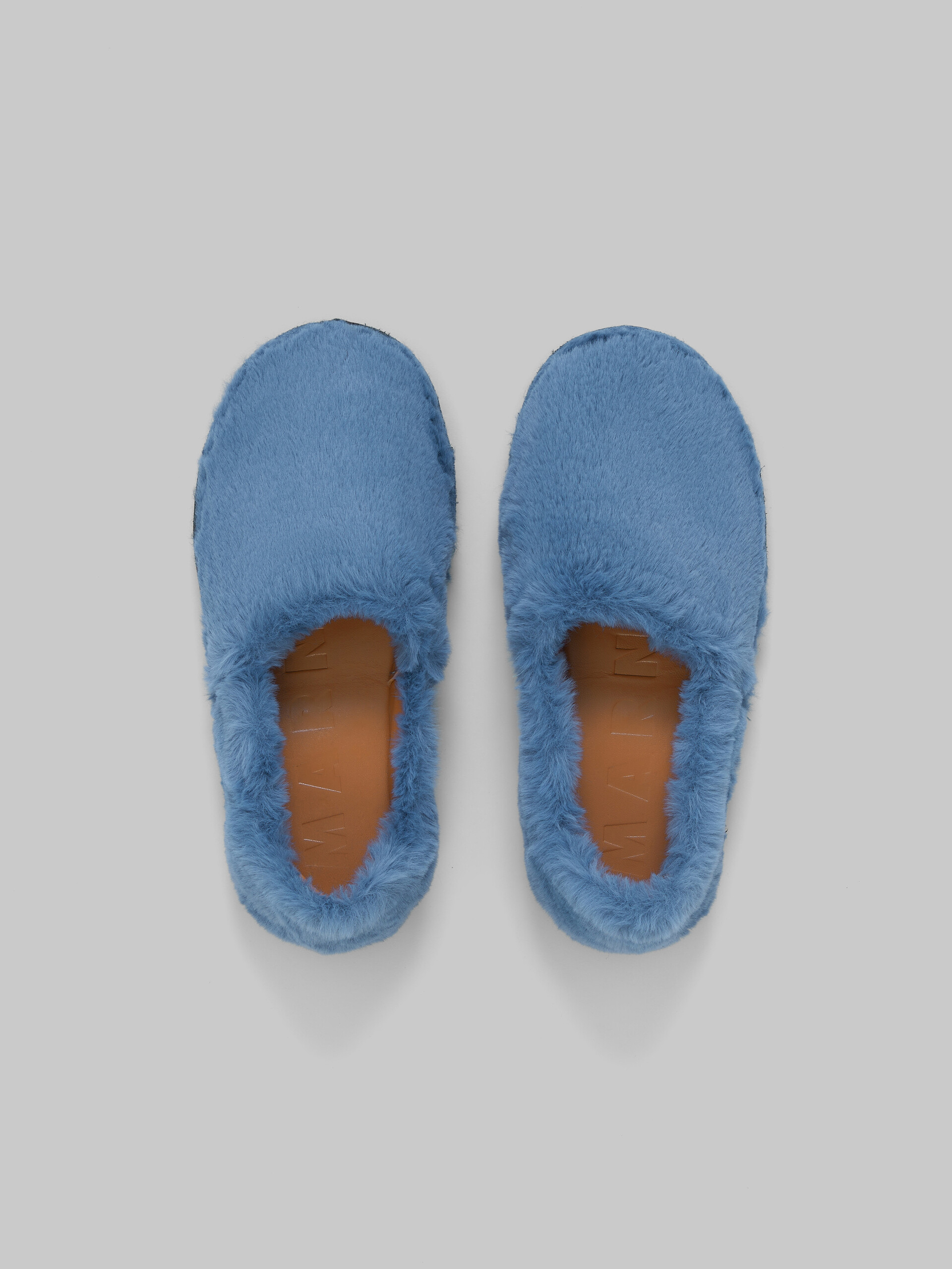 Mocassino slip on blu effetto pelliccia - Mocassini - Image 4