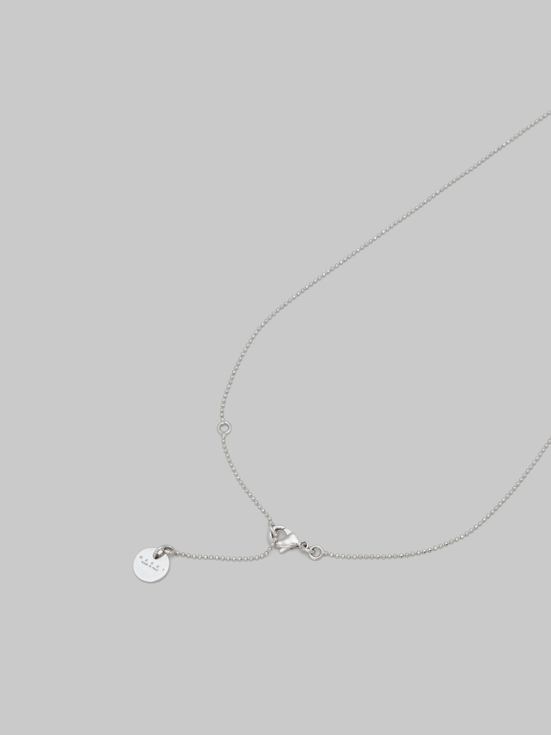 Palladium ball chain necklace with daisy pendant - Necklaces - Image 4