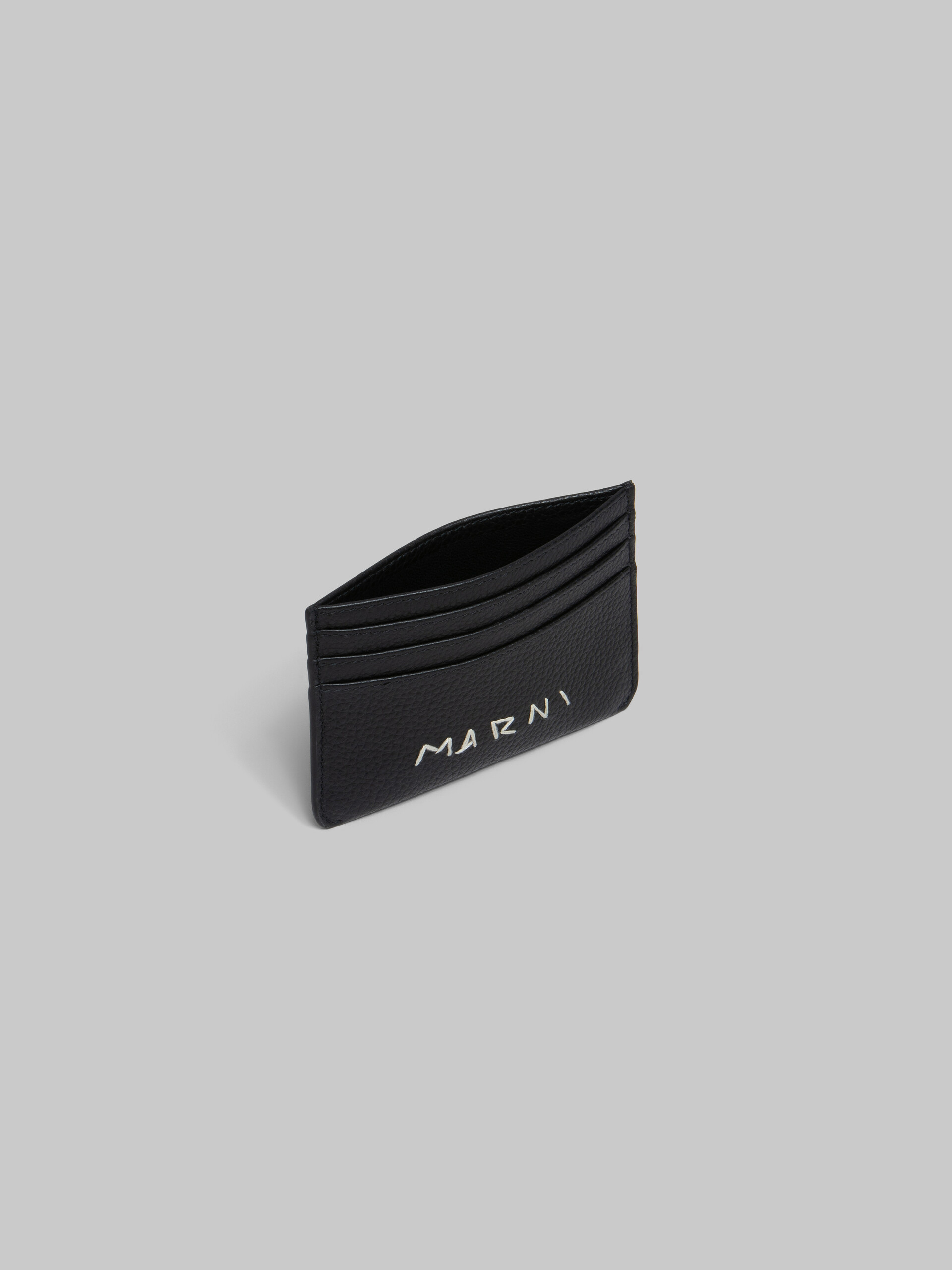 Black leather cardholder with Marni mending - Wallets - Image 2