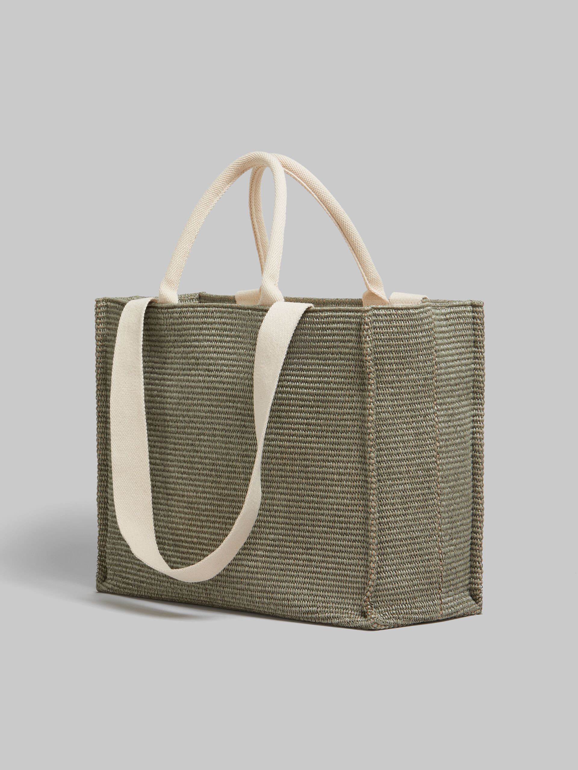 Tote Bag Grande in tessuto effetto rafia naturale - Borse shopping - Image 3