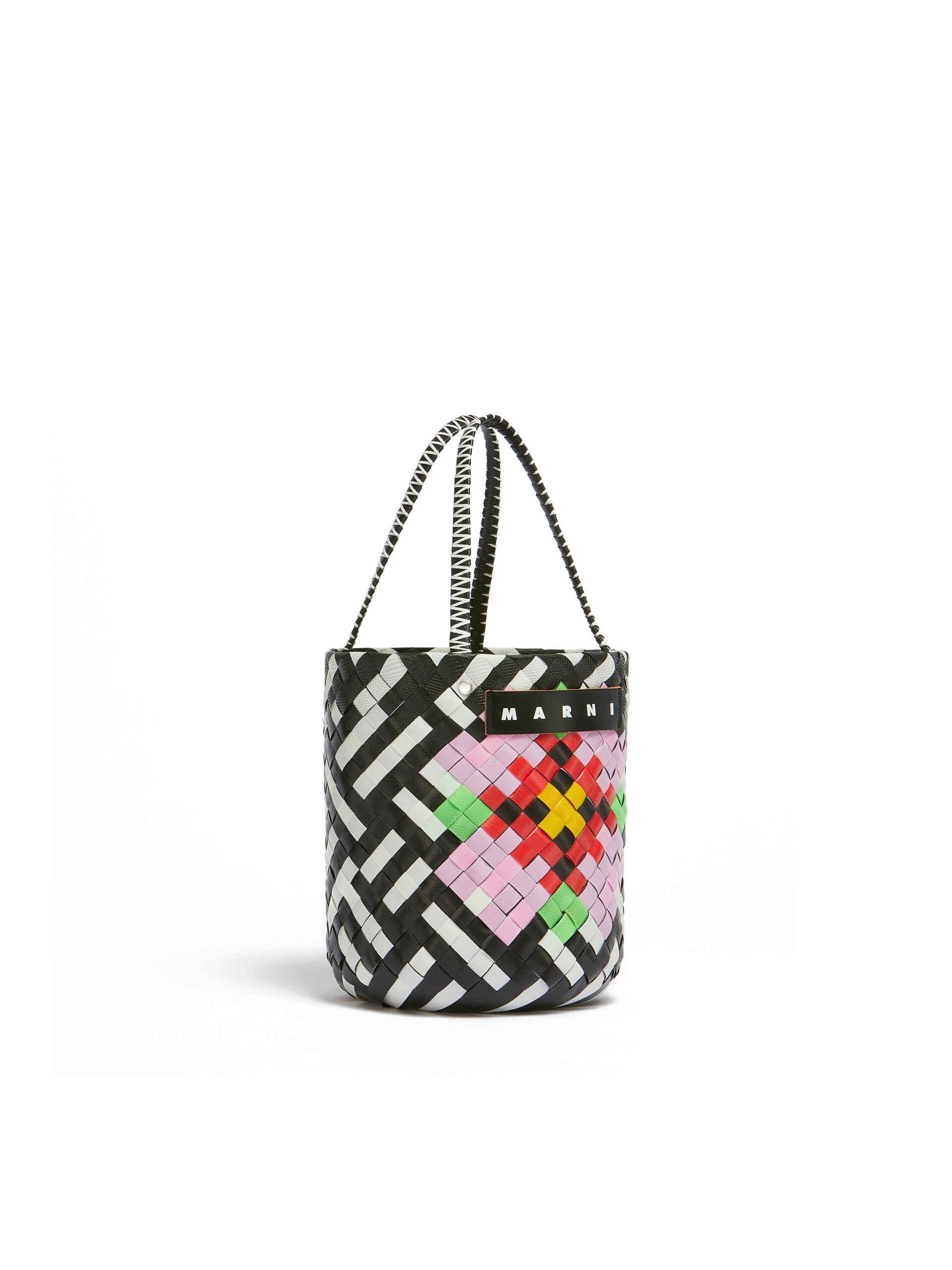 Black and white flower MARNI MARKET BUCKET bag | Marni