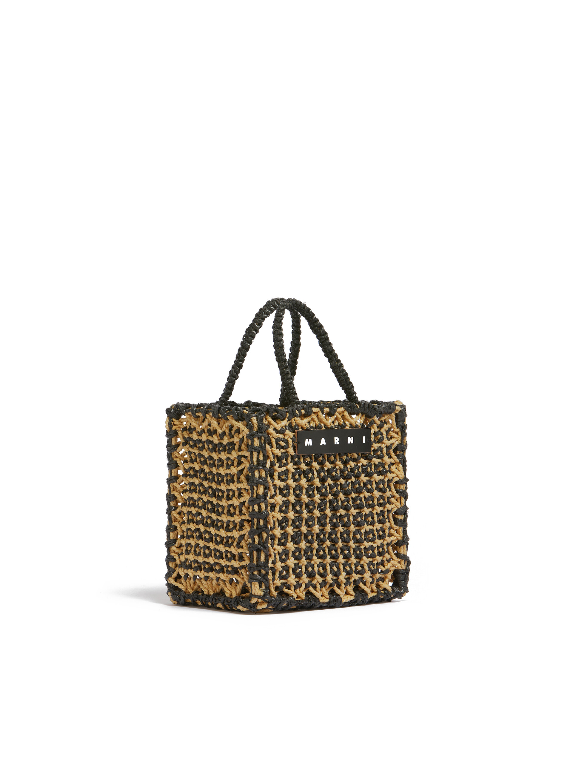 MARNI MARKET JURTA bag in black and beige crochet | Marni