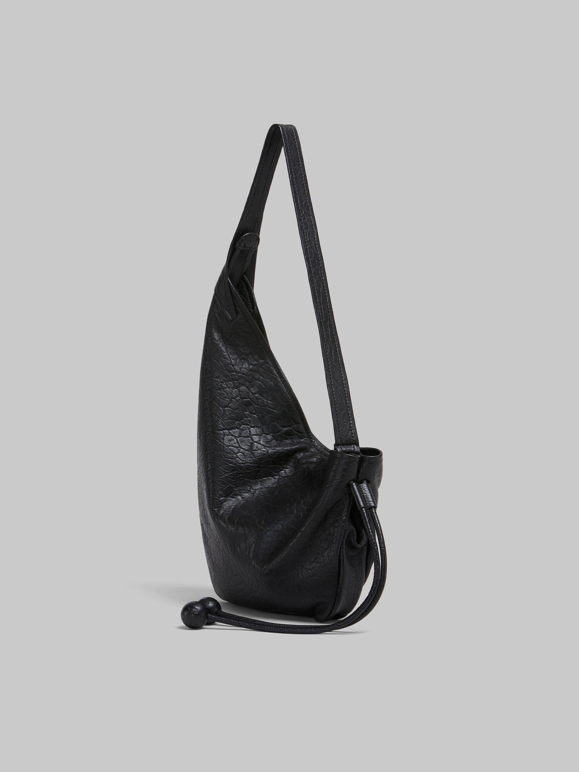 Borsa Hobo piccola in nappa marrone - Borse a spalla - Image 3