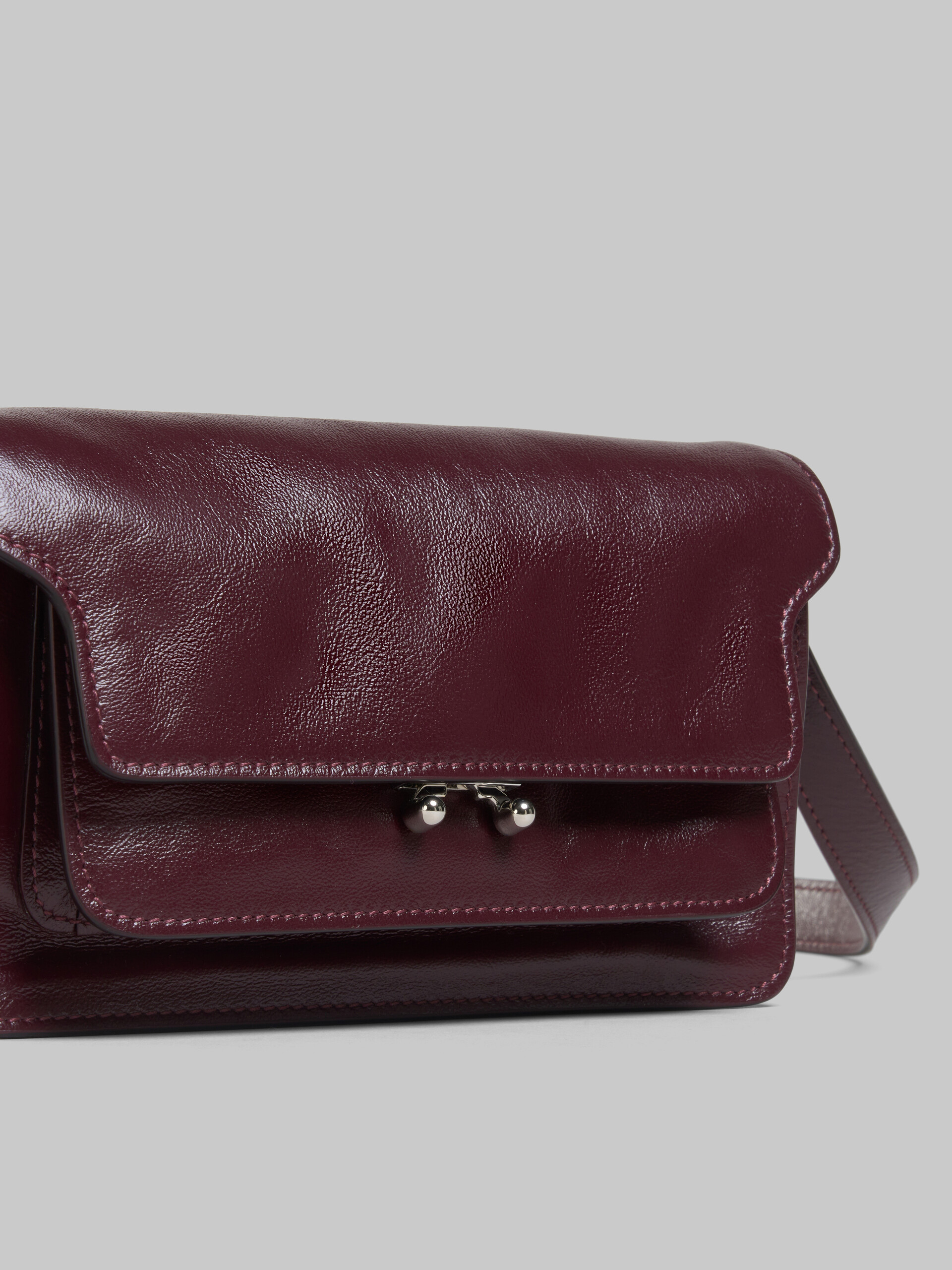 Red leather Trunk Soft bag