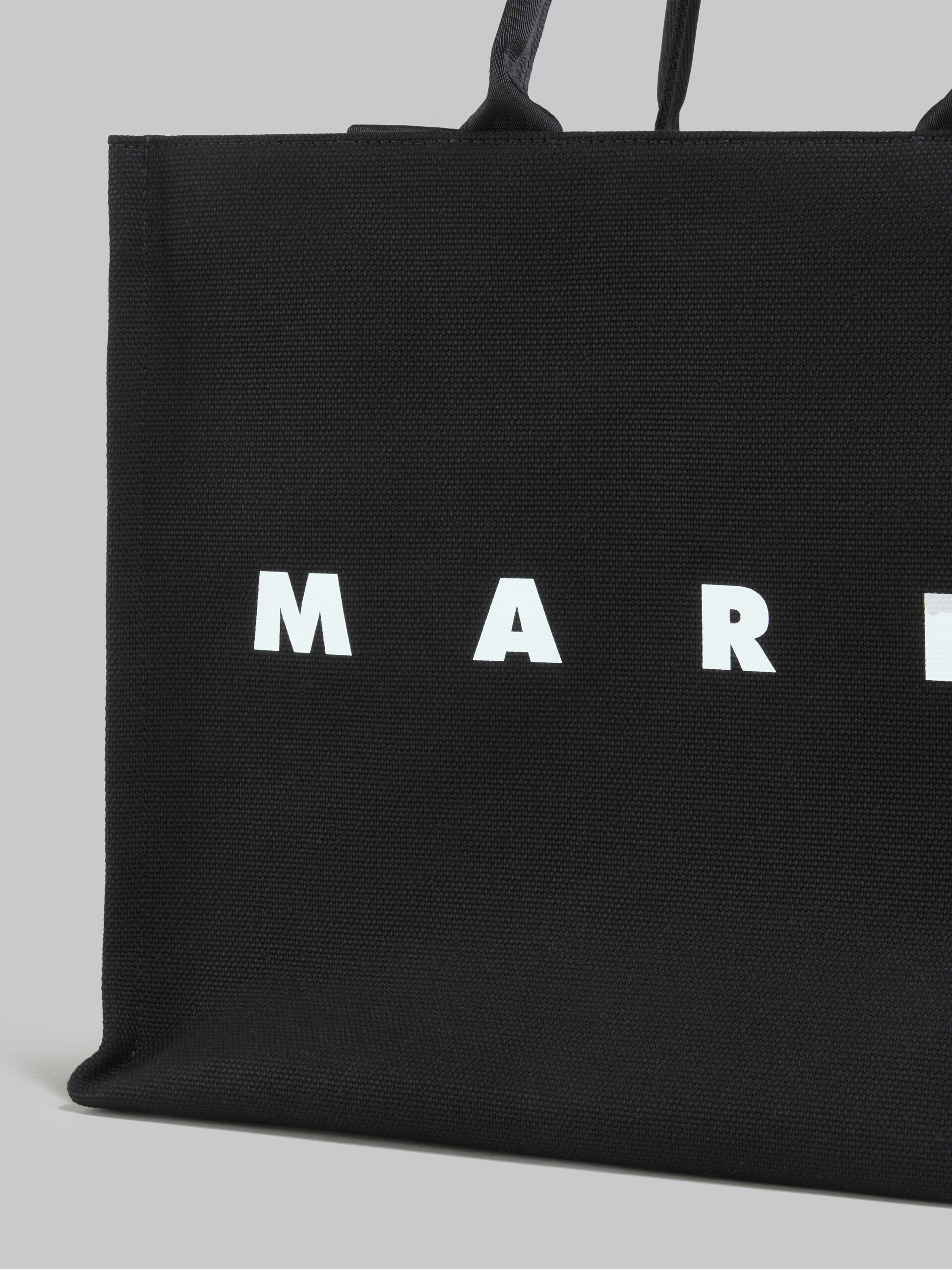 Canvas Shopper Bag With Via Manzoni 31 Logo Print by Emporio