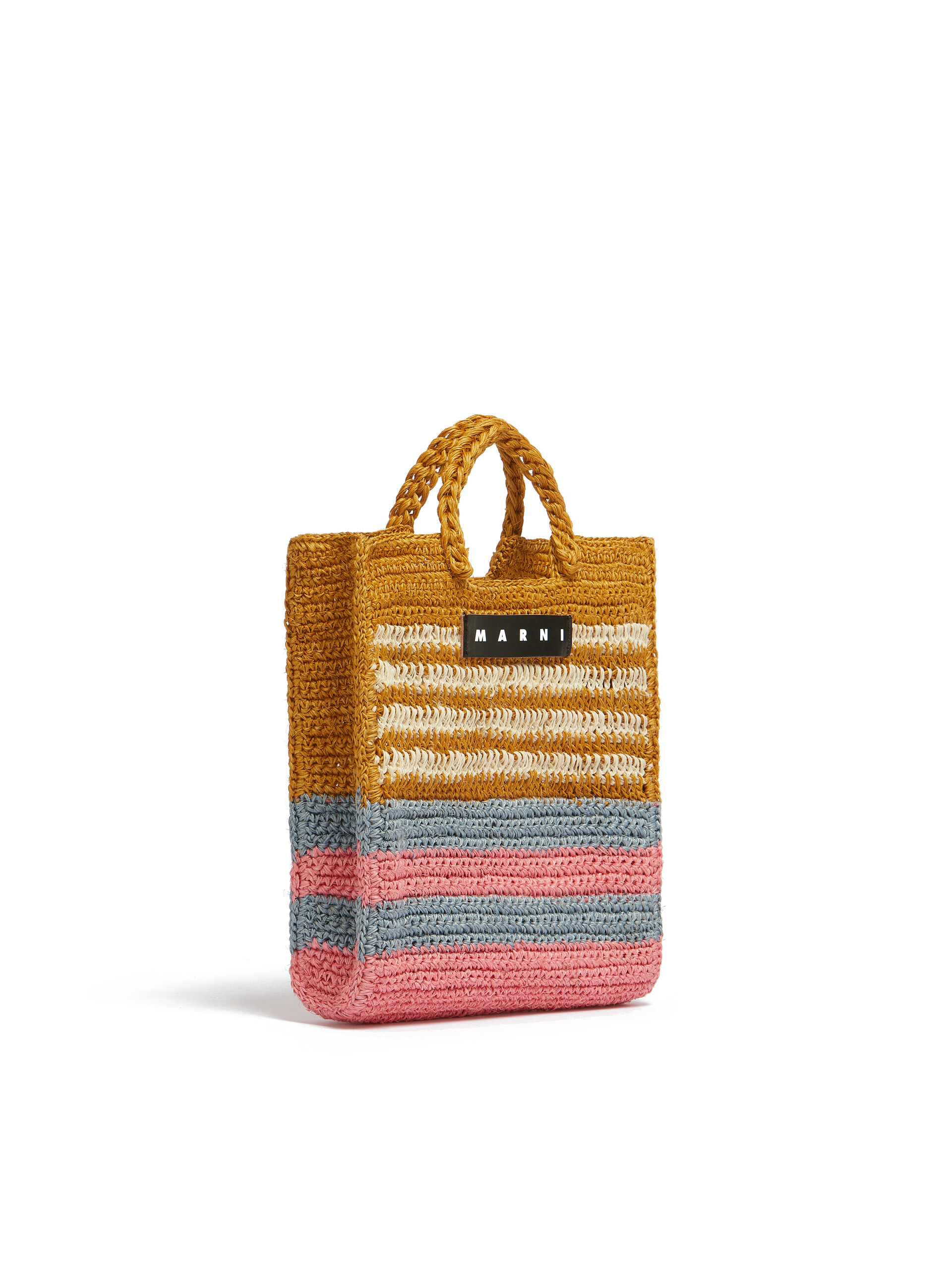 Brown striped MARNI MARKET FIQUE bag - Shopping Bags - Image 2