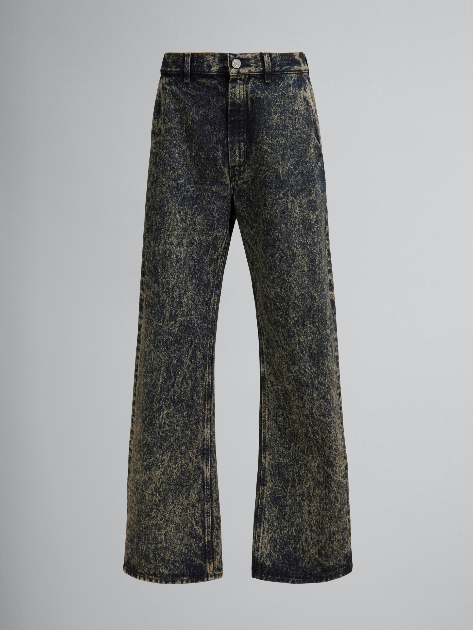 Blue marble denim straight-leg jeans - Pants - Image 1