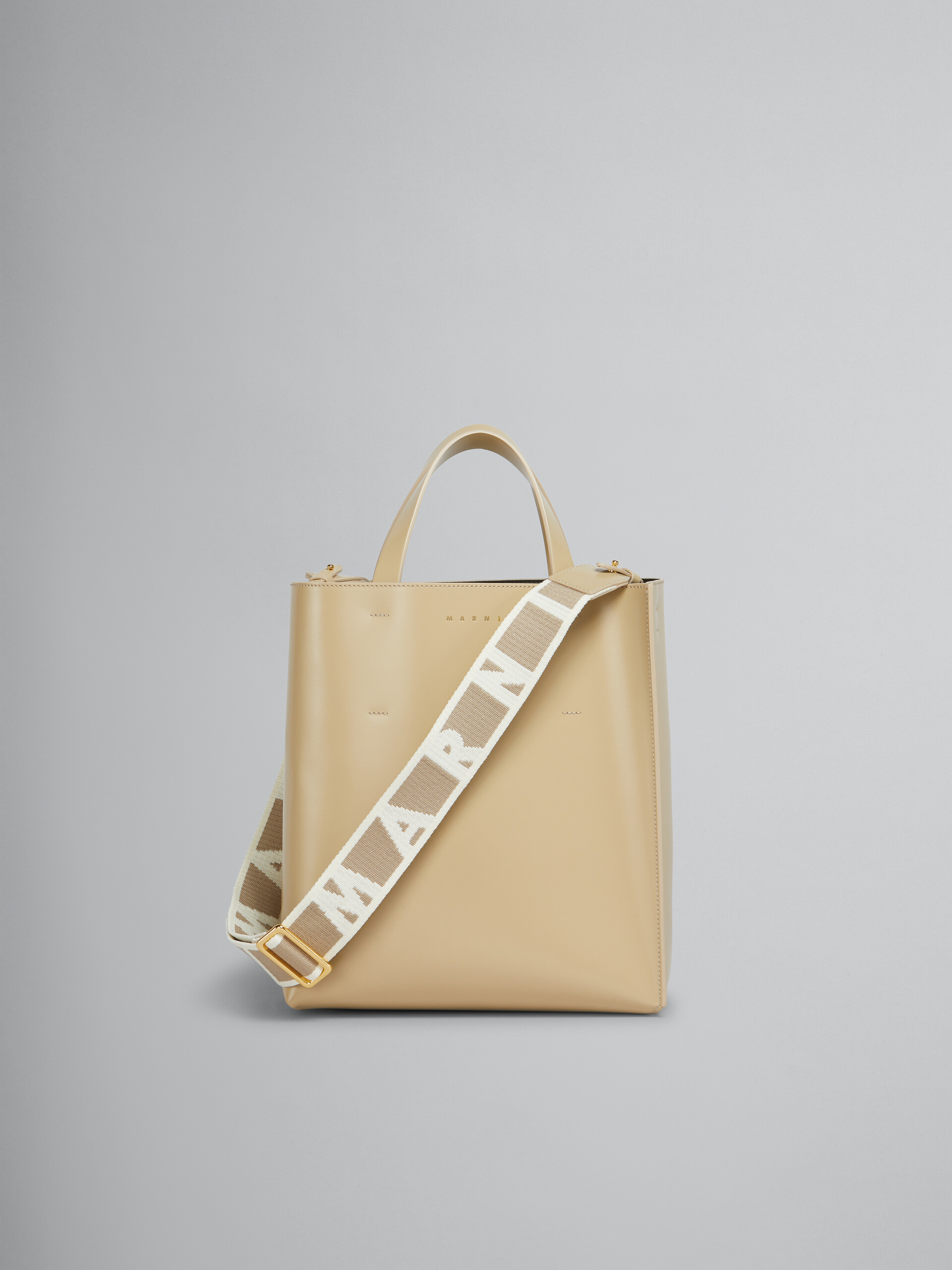 Museo small bag in cream leather Marni