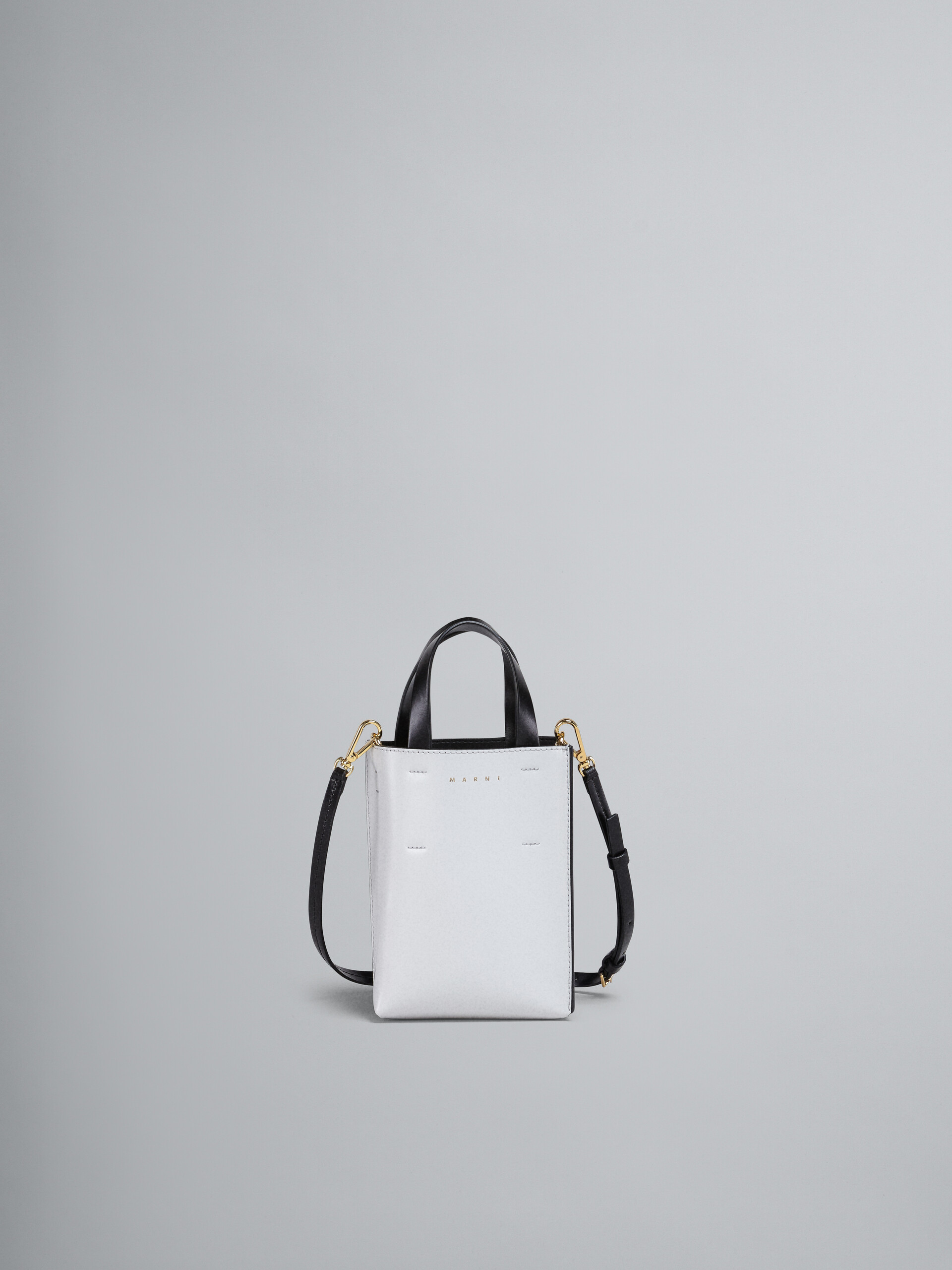 MUSEO nano bag in white and black leather | Marni