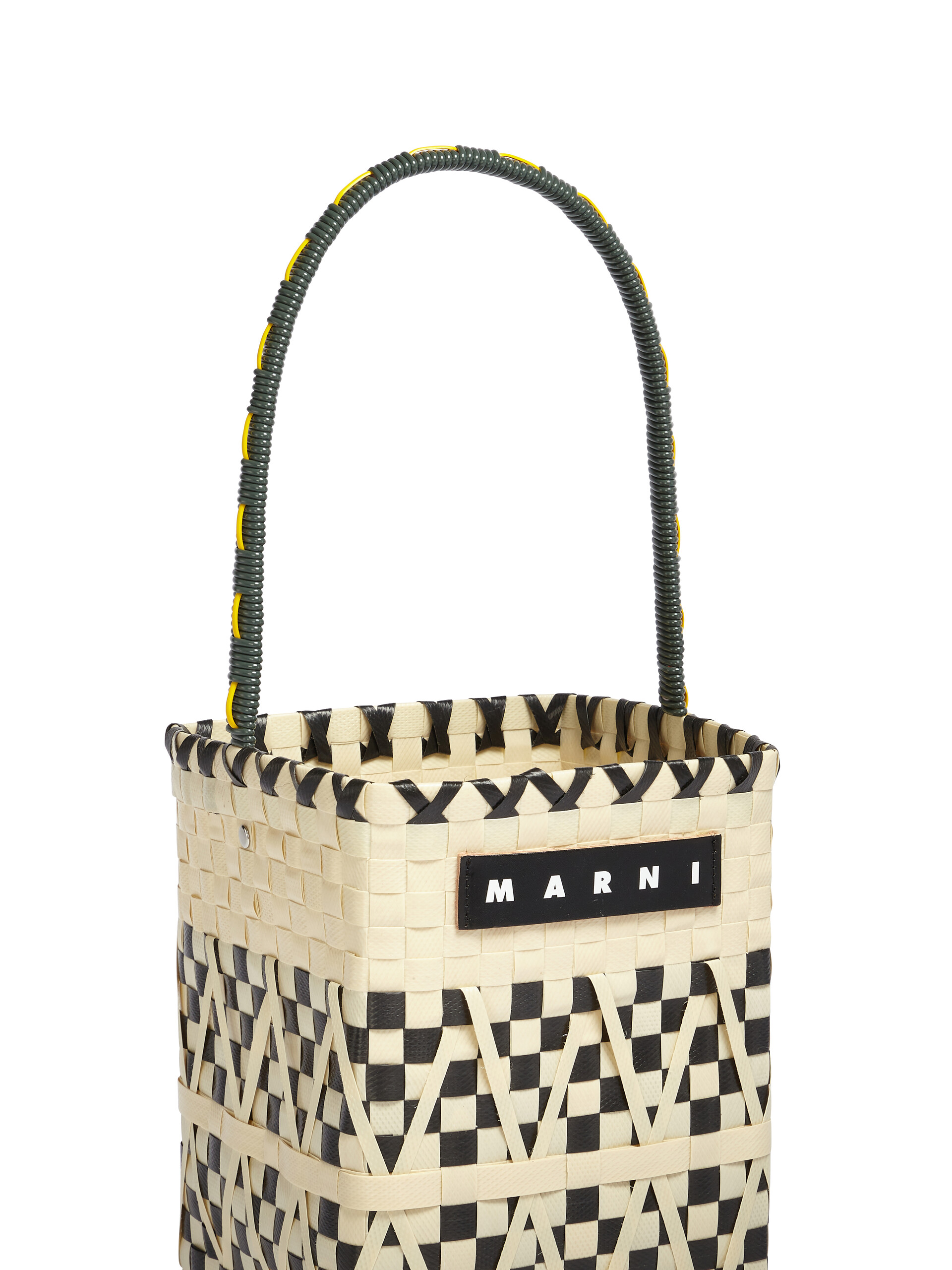 MARNI MARKET STENCIL white and black bucket bag | Marni