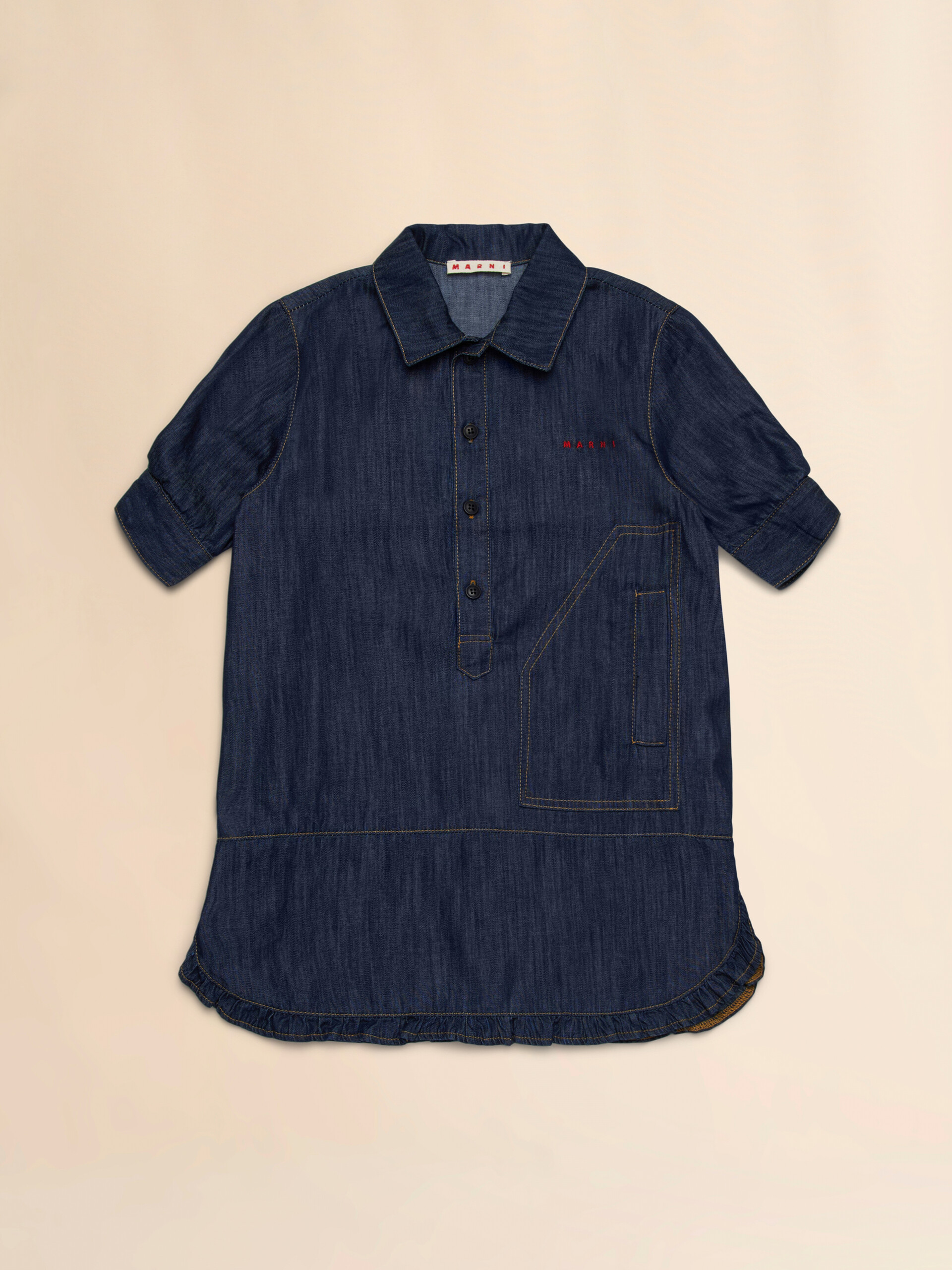 Abito camicia in denim scuro - Vestiti - Image 1