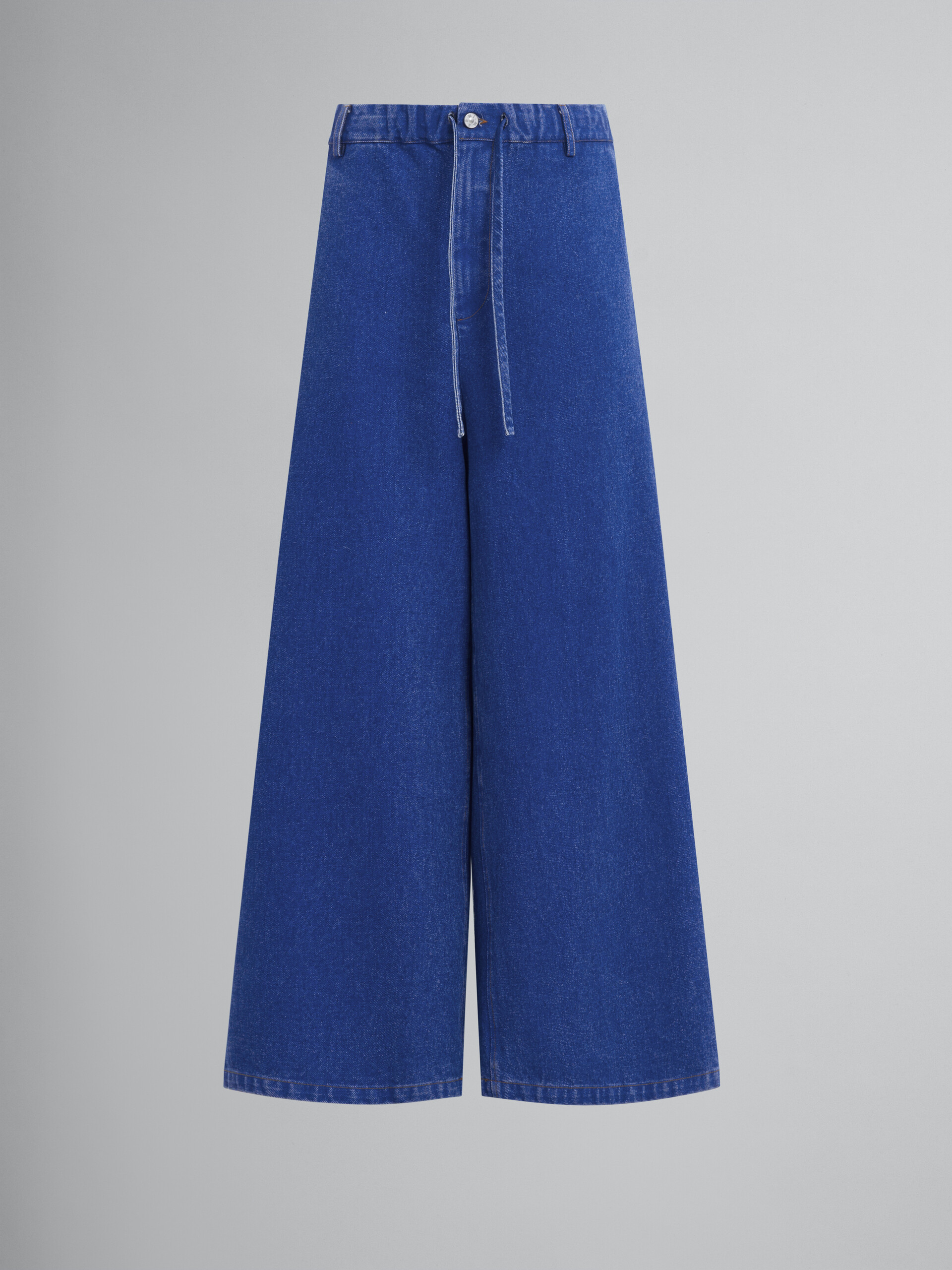 Pantaloni in denim blu con coulisse - Pantaloni - Image 1