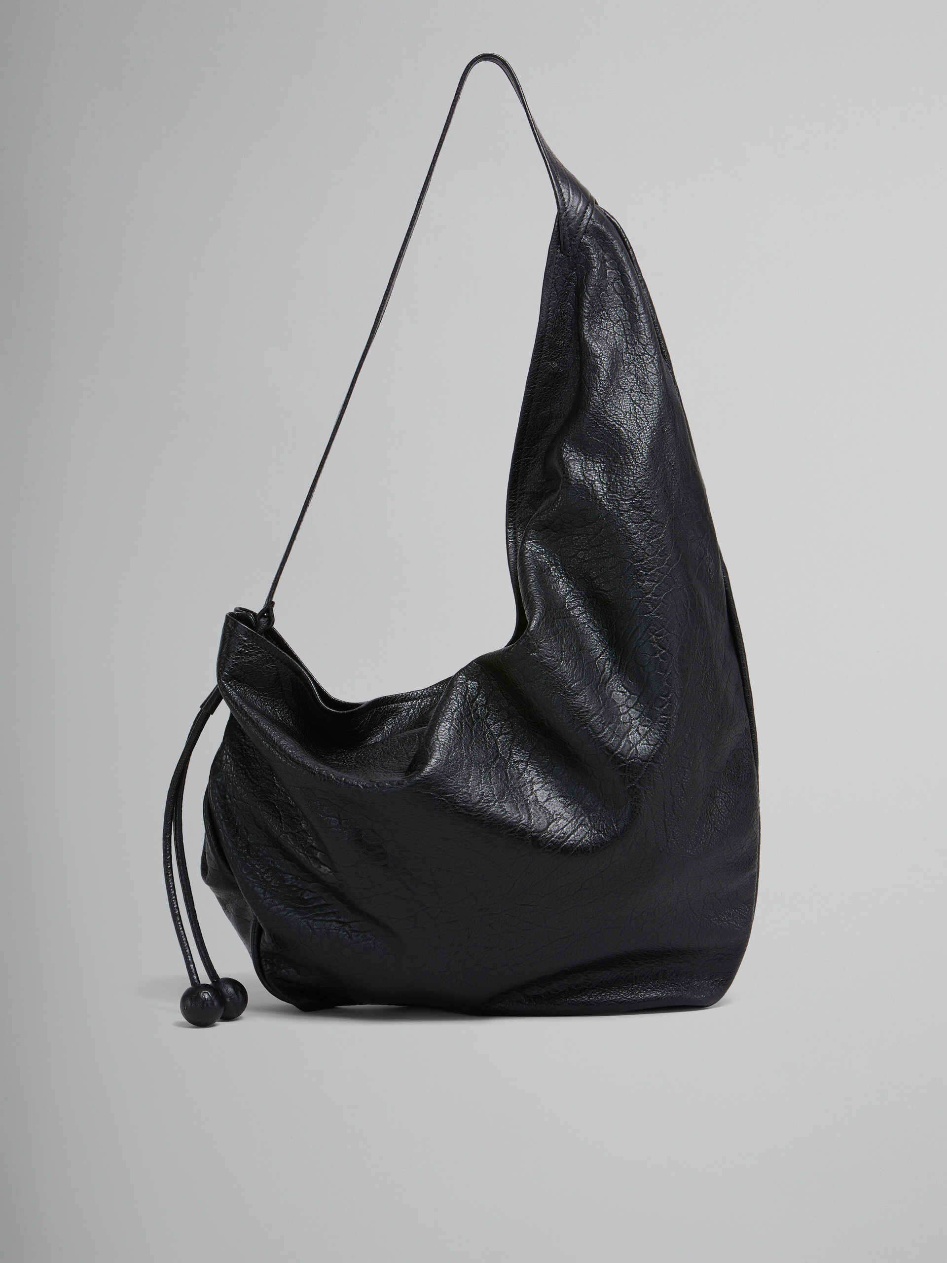 Borsa Hobo grande in nappa nera - Borse a spalla - Image 1