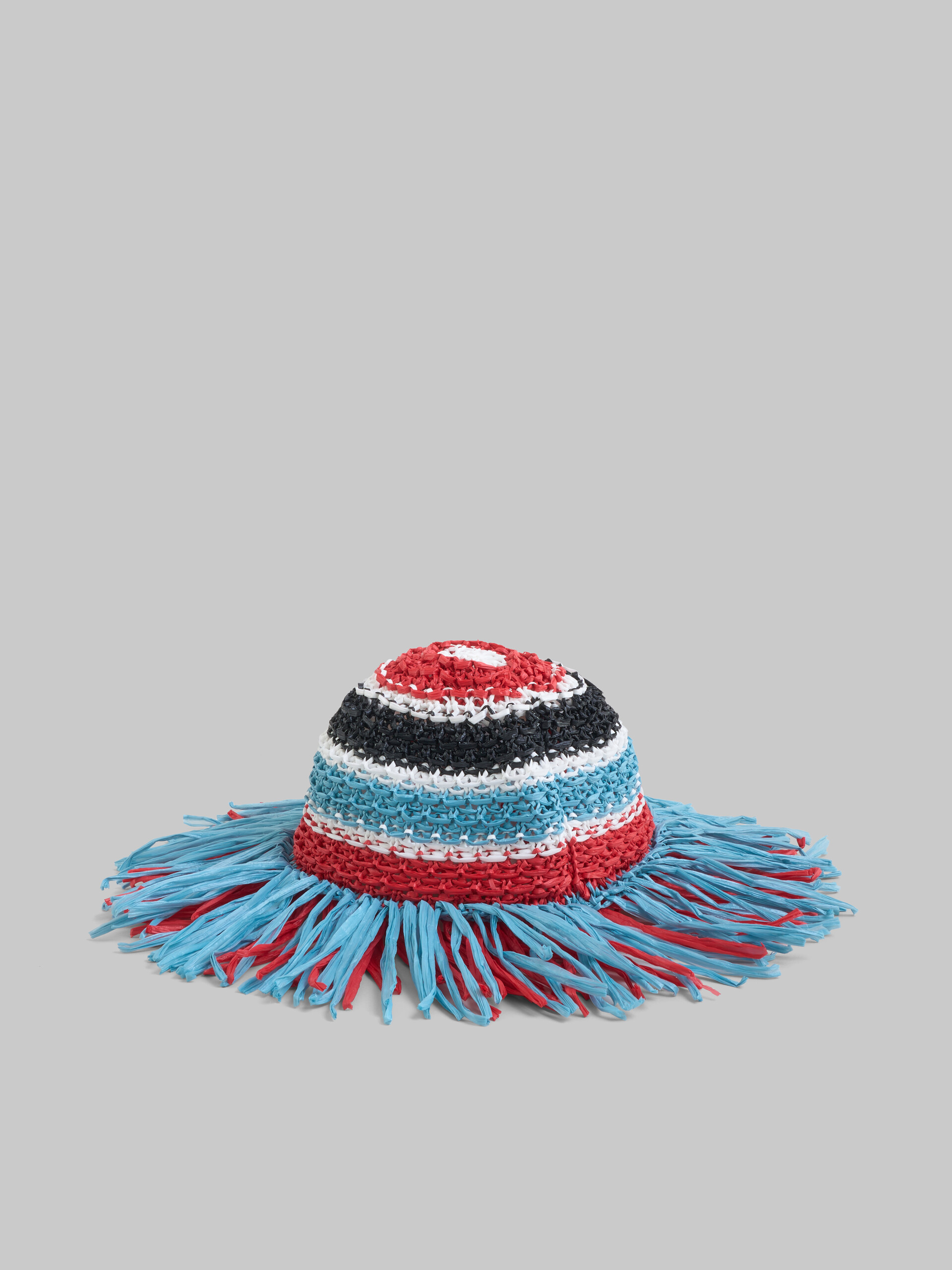 Cappello in rafia a righe multicolor - Cappelli - Image 2