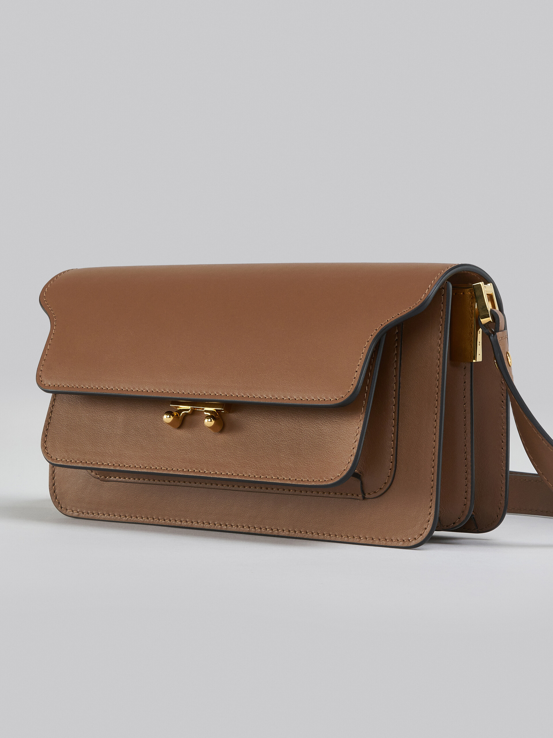 Trunk Bag E/W in brown leather