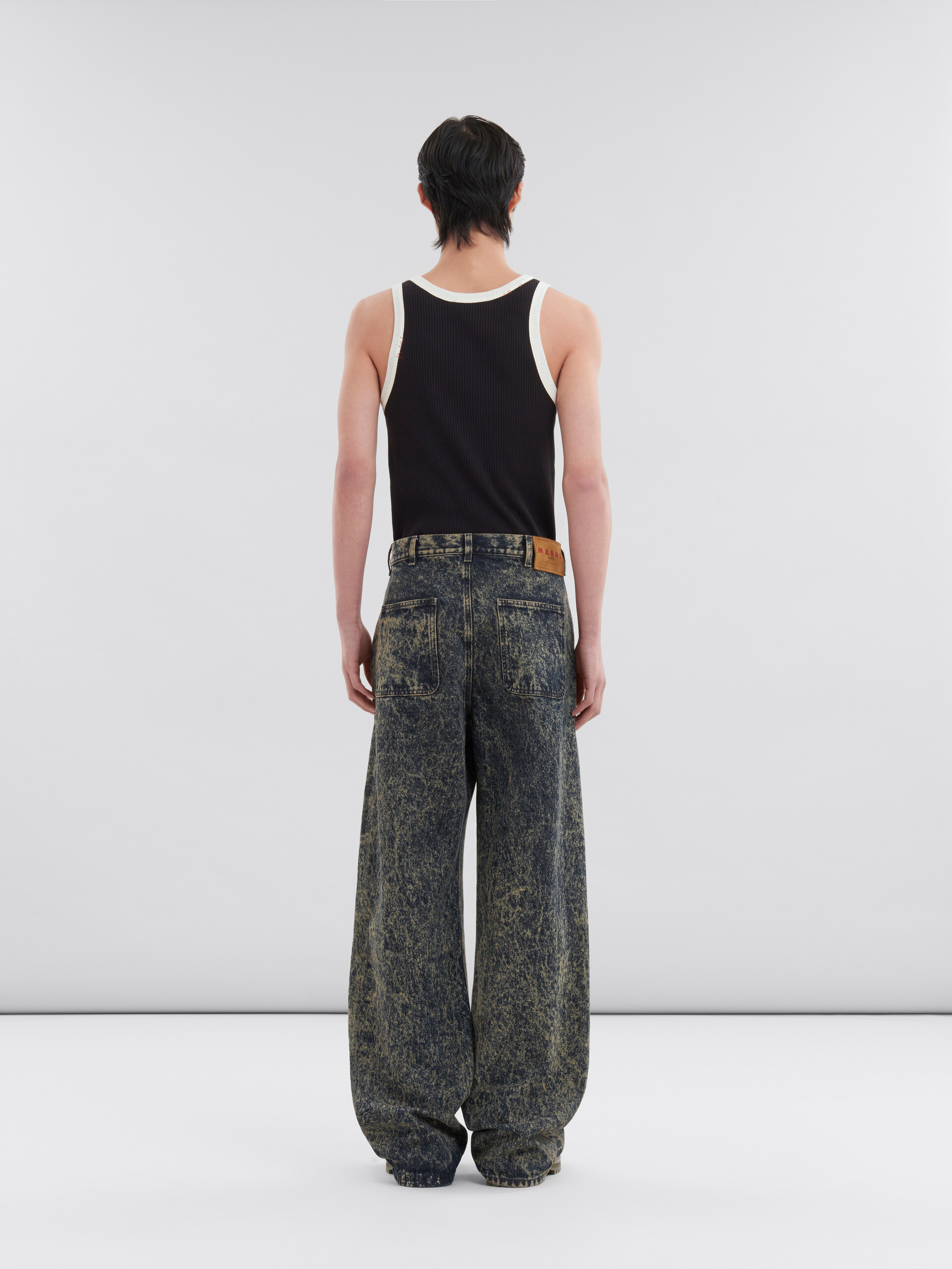 Blue marble denim straight-leg jeans - Pants - Image 3