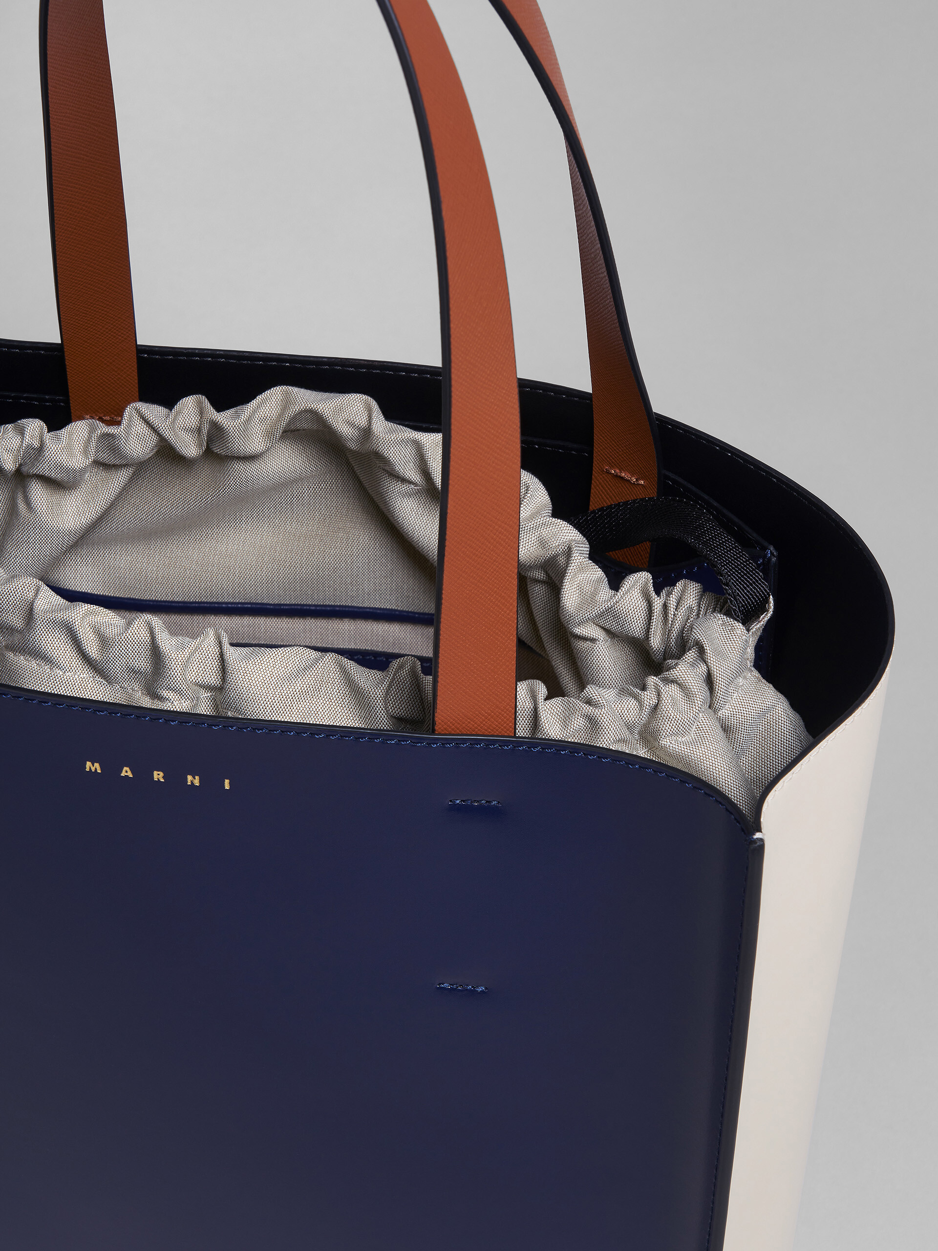 MUSEO large bag in blue white leather | Marni