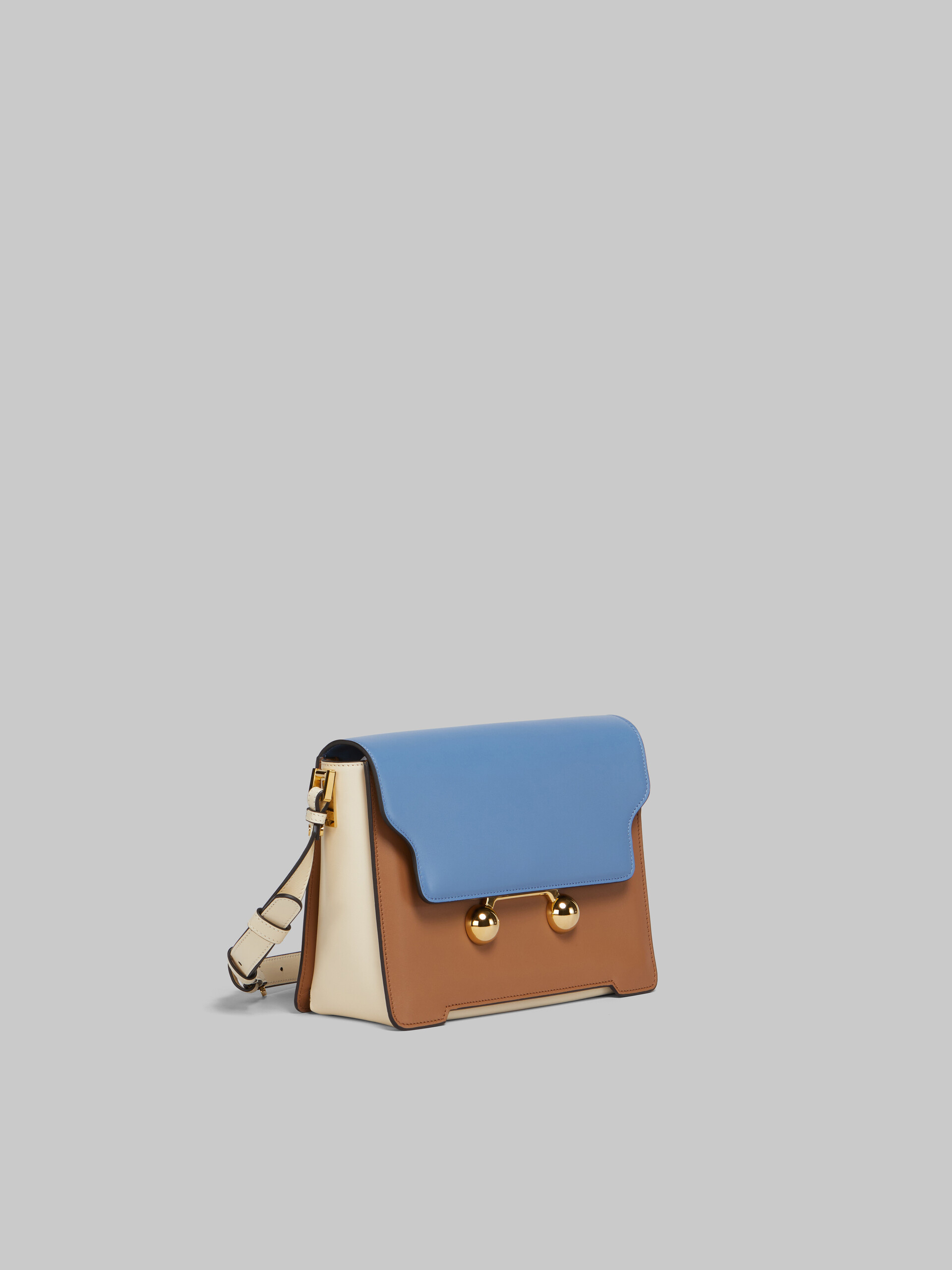 Borsa a spalla Trunkaroo Media in pelle blu, beige e azzurra - Borse a spalla - Image 5