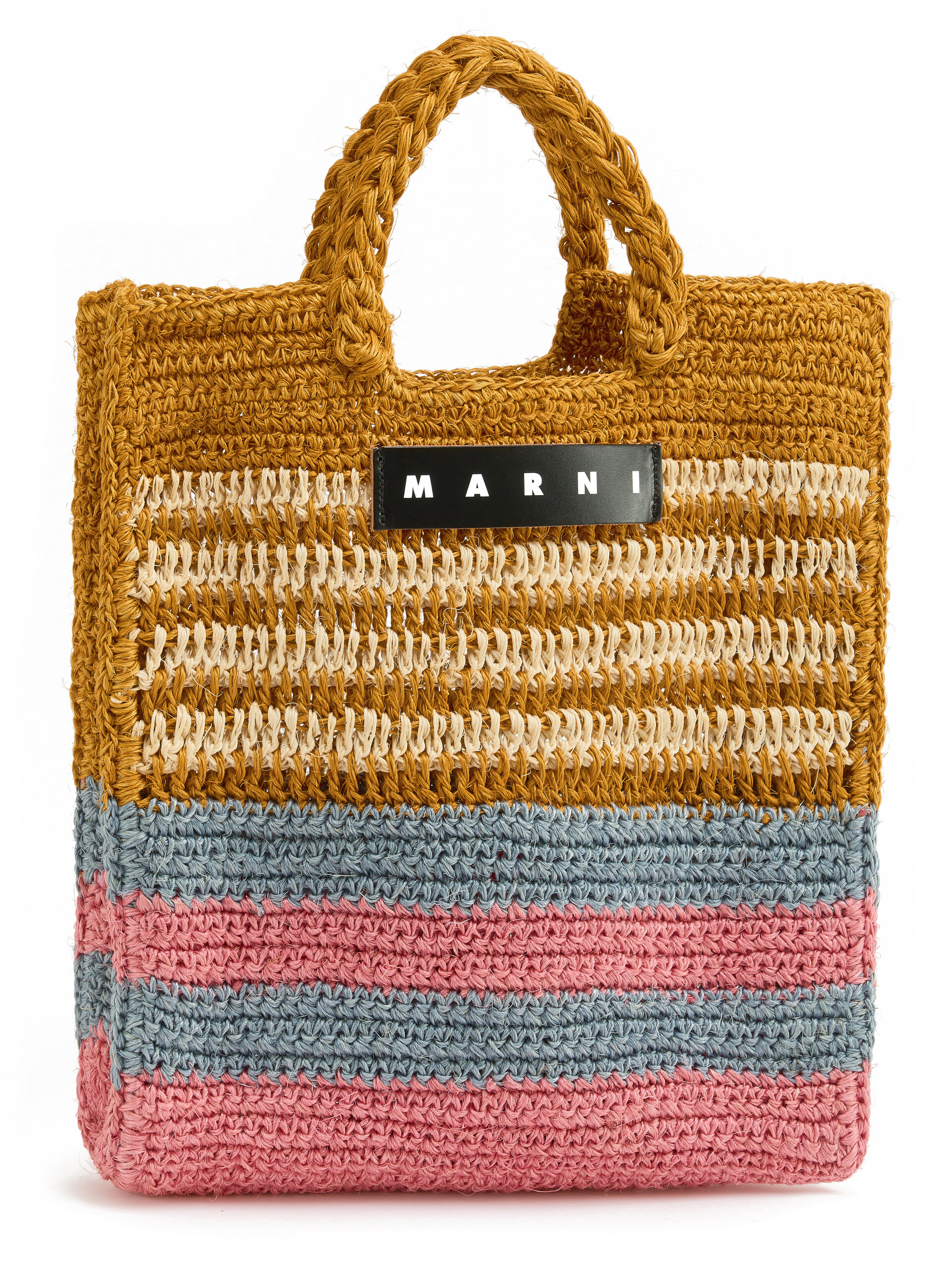 Brown striped MARNI MARKET FIQUE bag - Shopping Bags - Image 4