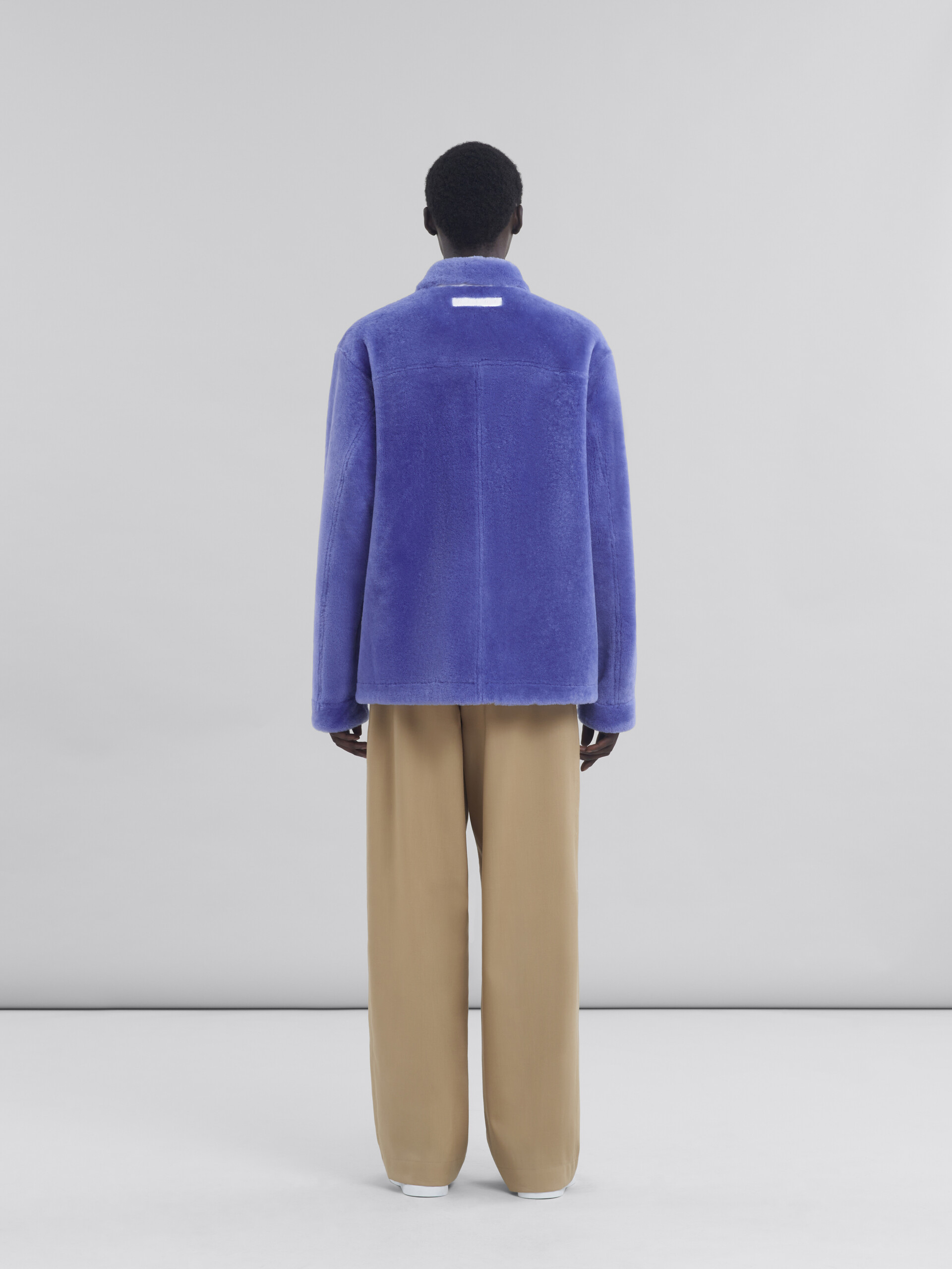 Giacca in shearling rasato azzurro - Giacche - Image 3