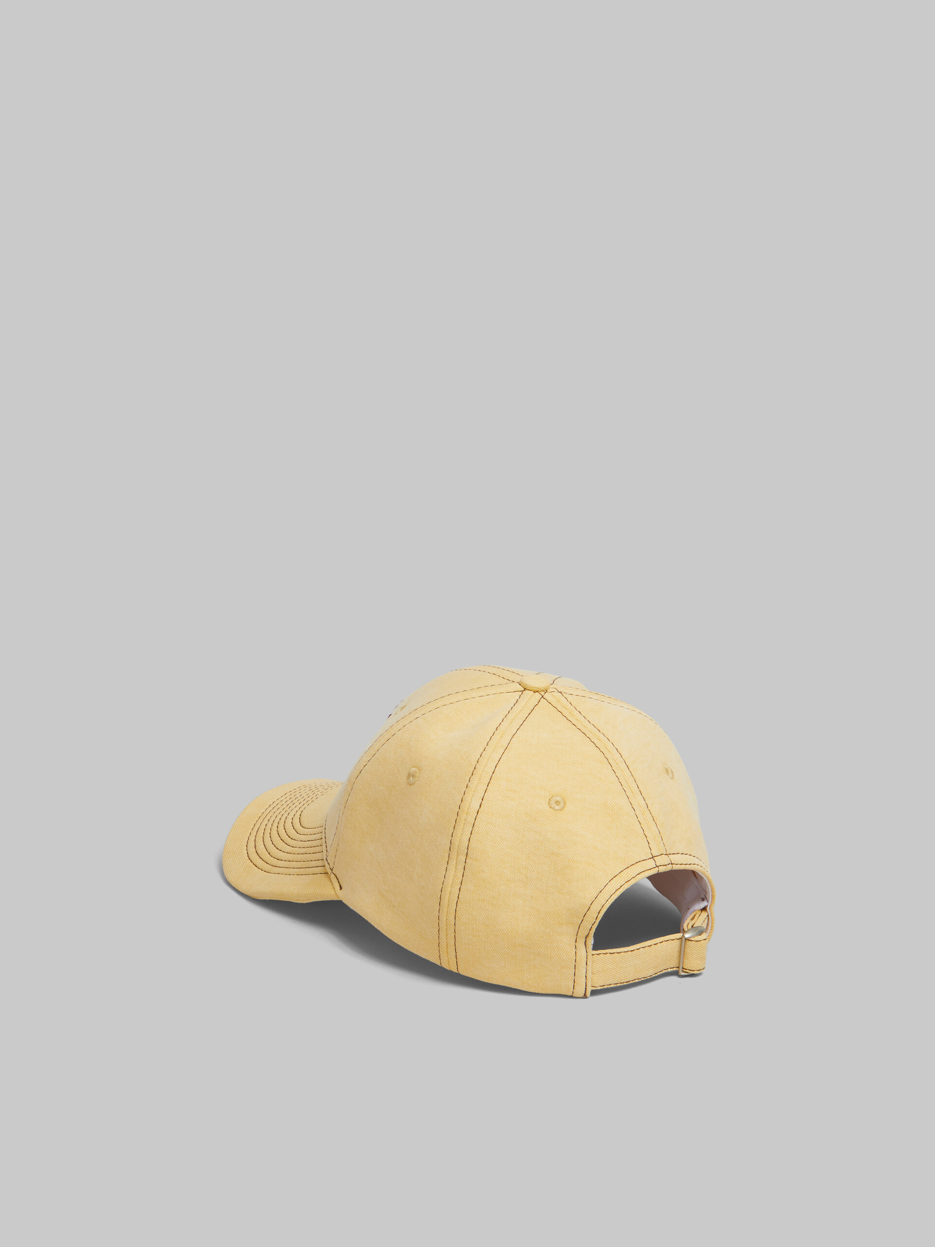 Cappello da baseball in denim biologico giallo con impunture Marni - Cappelli - Image 3