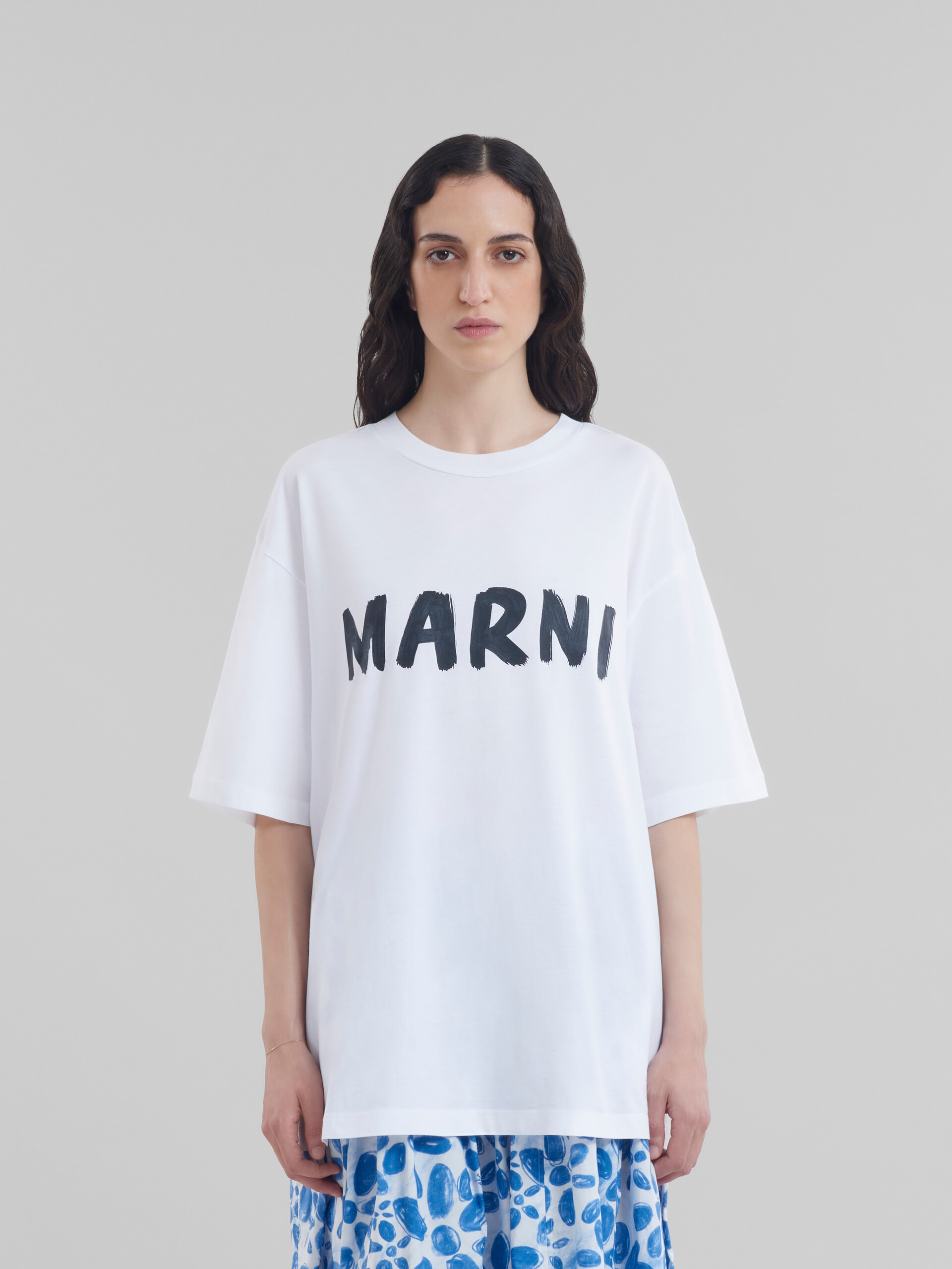 Waarschijnlijk Consequent serie White bio cotton T-shirt with logo | Marni