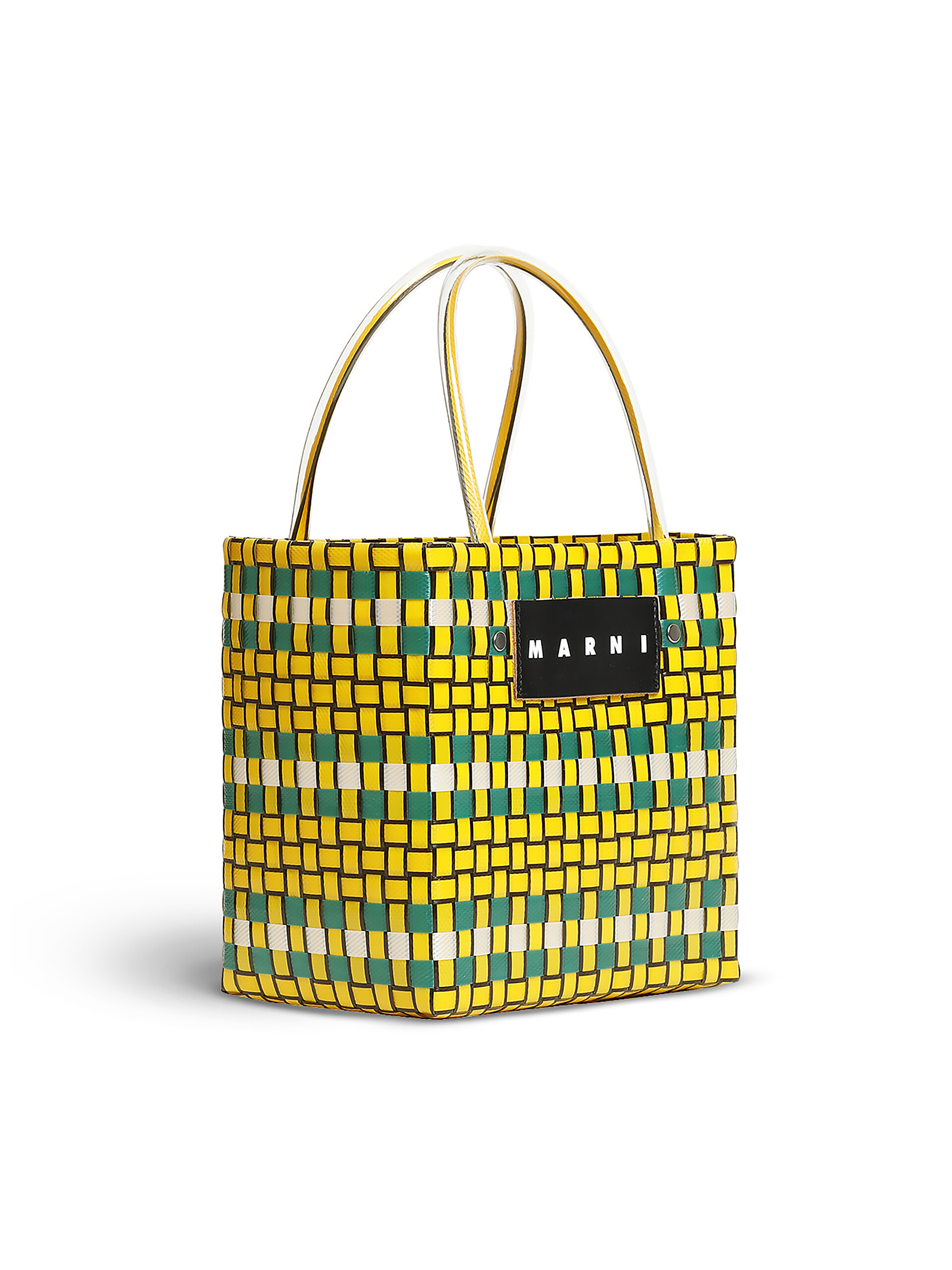 マルチカラーイエロー ストライプ織製 MARNI MARKET BASKETバッグ | Marni