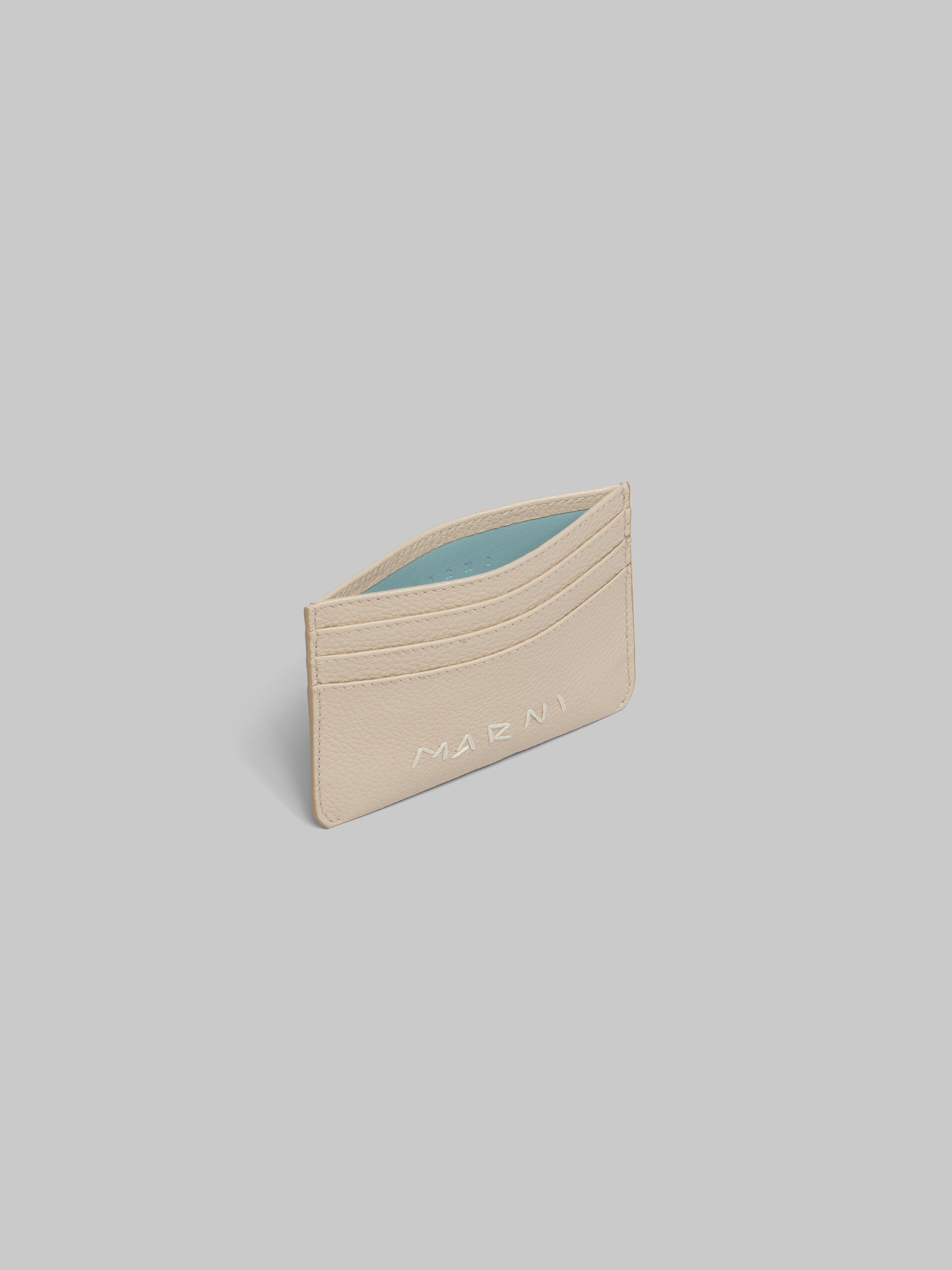 Beige leather cardholder with Marni mending - Wallets - Image 2