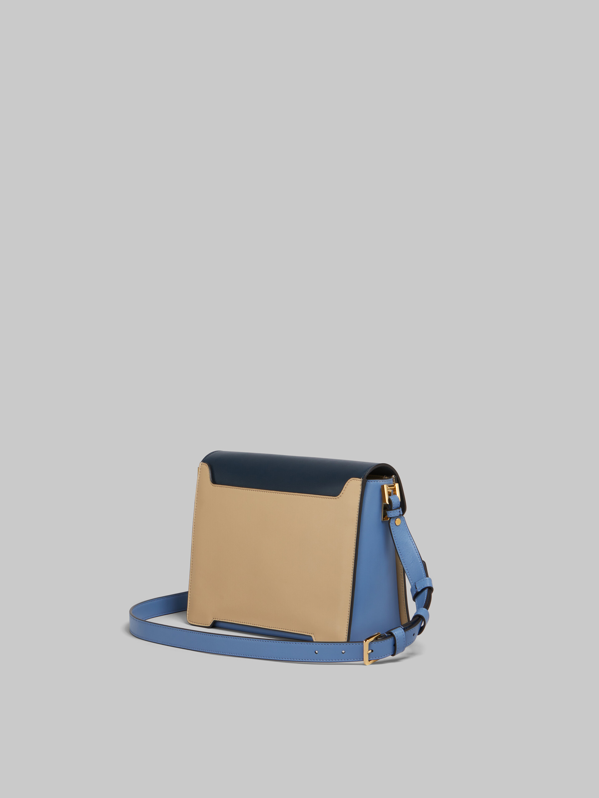 Borsa a spalla Trunkaroo Media in pelle blu, beige e azzurra - Borse a spalla - Image 2