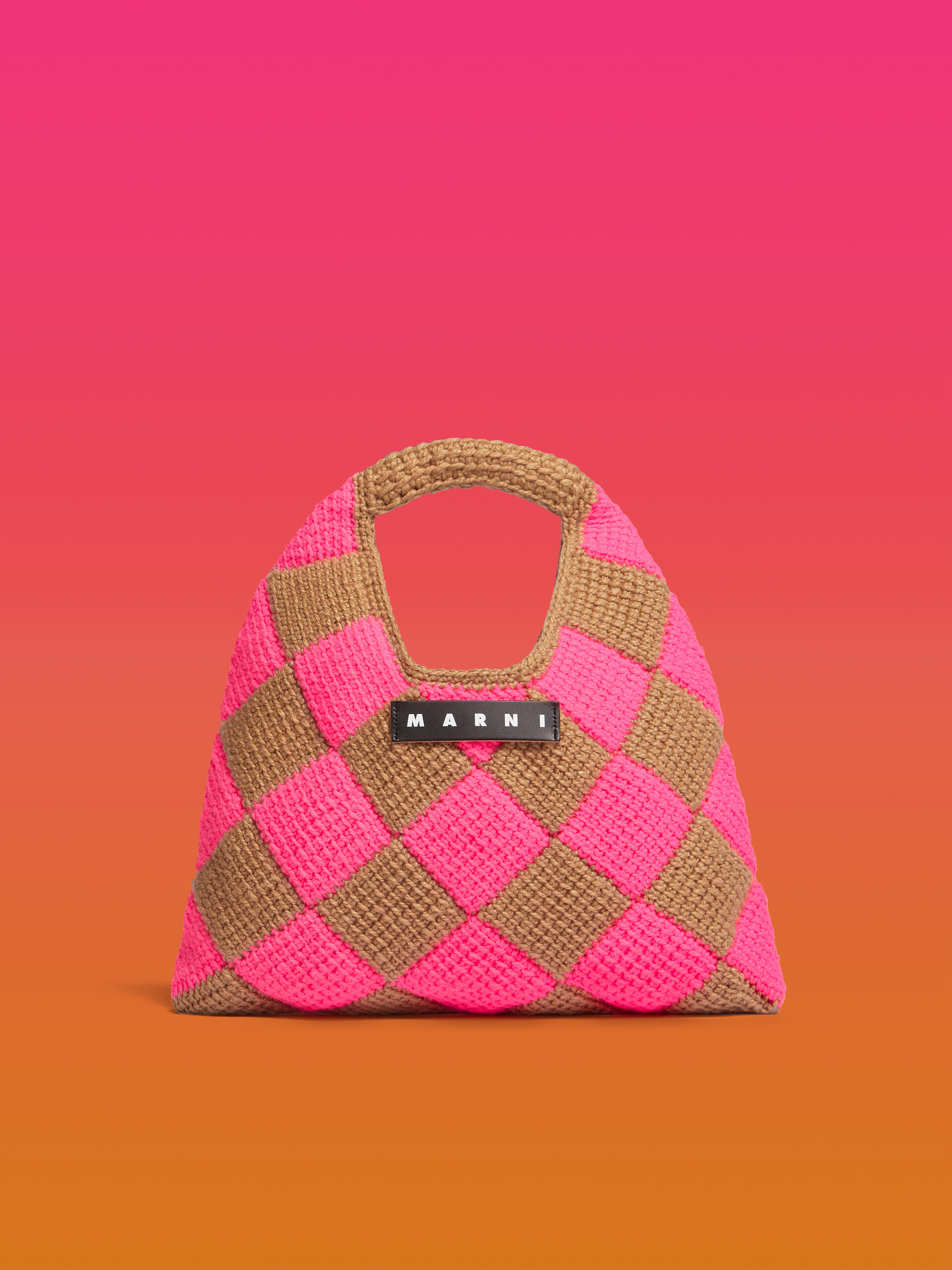 MARNI MARKET bag in multicolour pink crochet wool