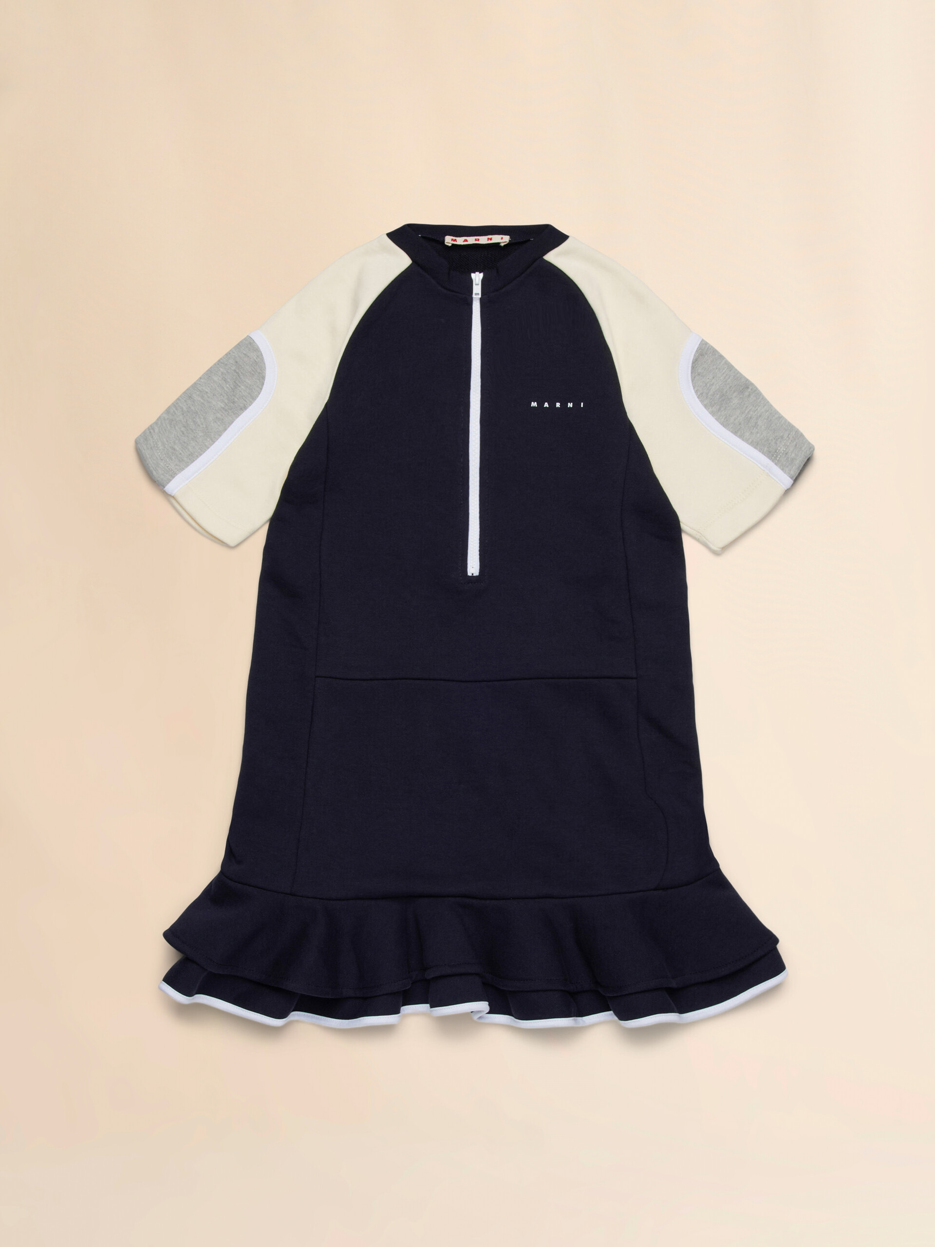 Minidress in felpa con dettagli colorblock - Vestiti - Image 1