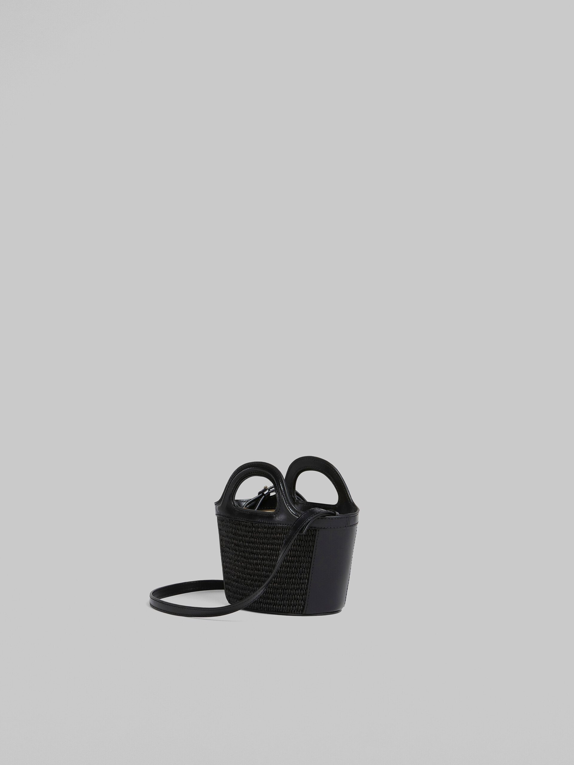 TROPICALIA large bag in black leather and raffia, Marni in 2023