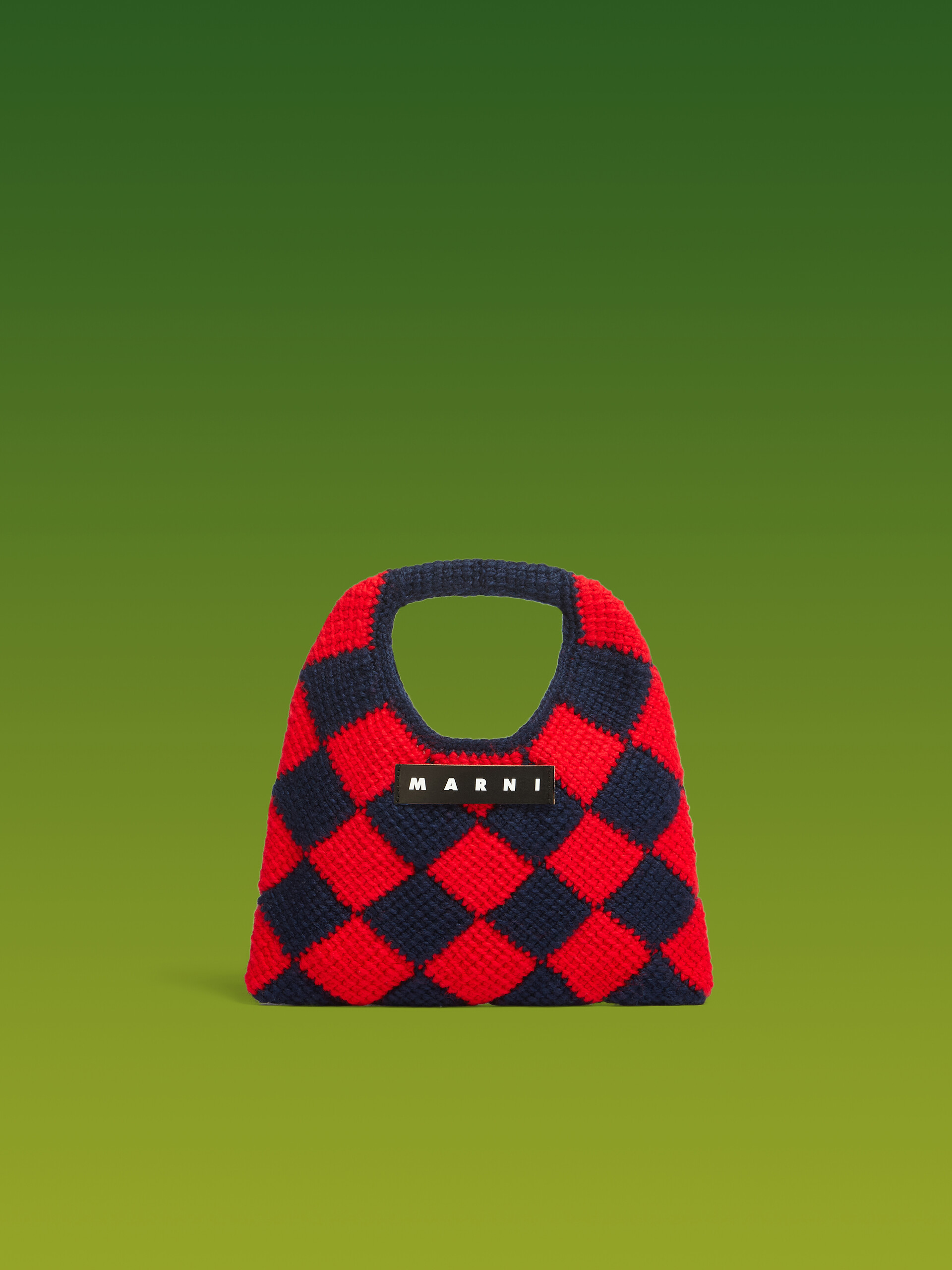 MARNI MARKET DIAMOND small bag in blue and red tech wool