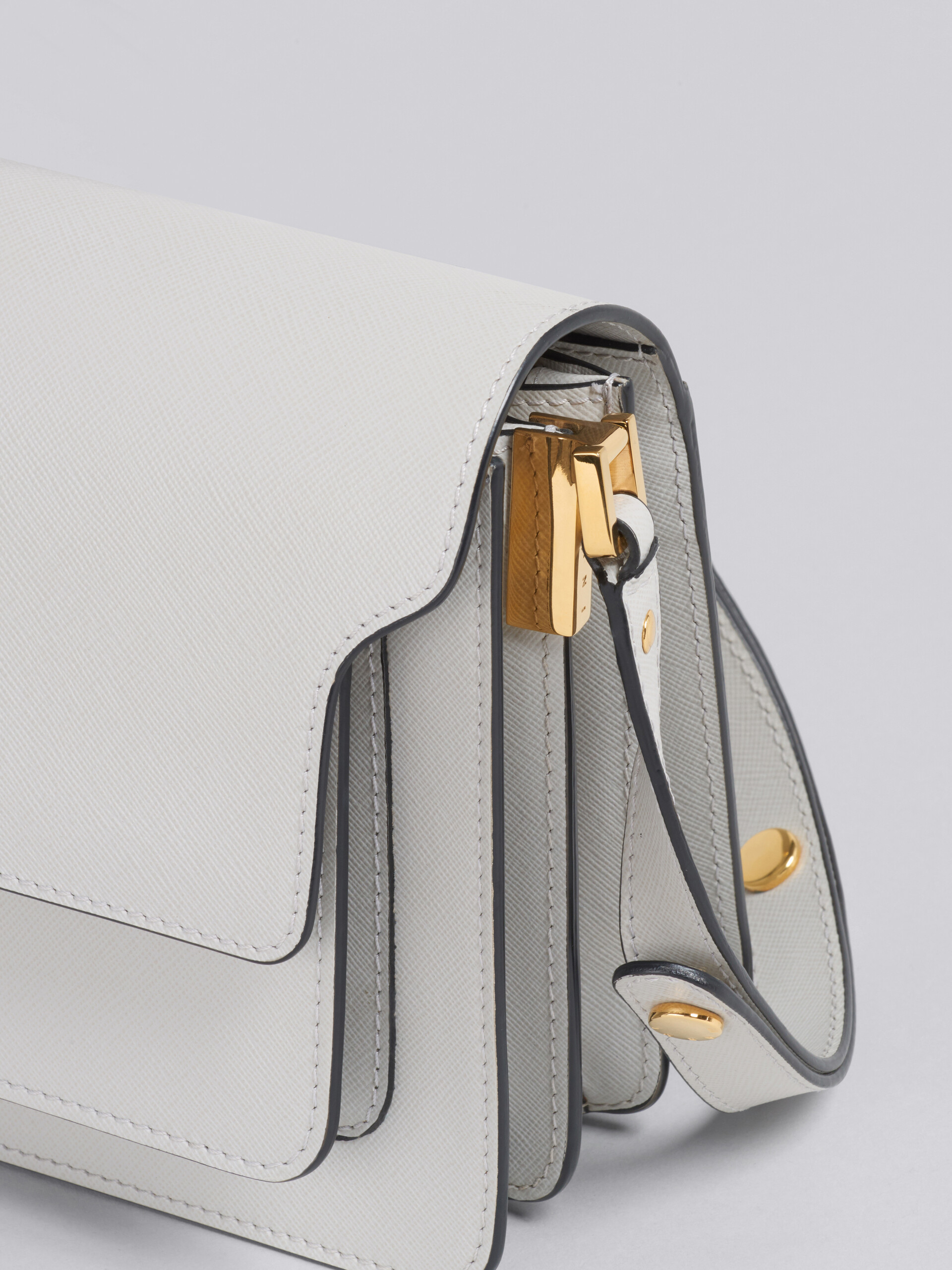 TRUNK medium bag in grey saffiano leather | Marni