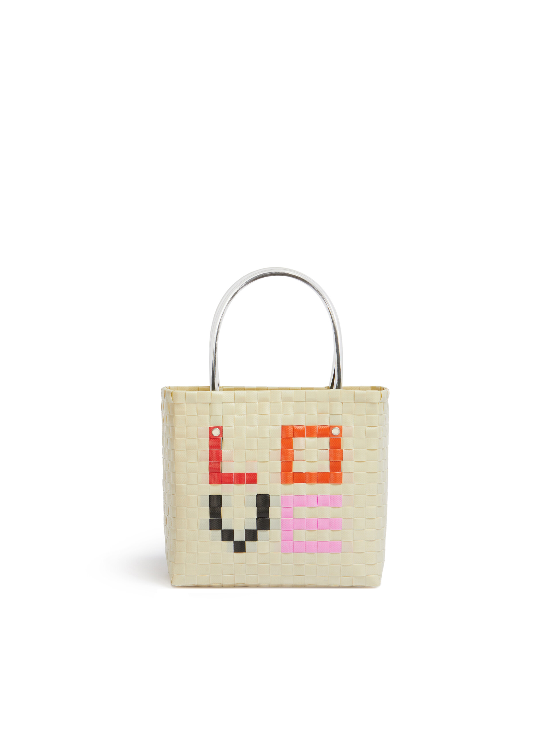 Marni Market Love Mini Basket Bag with black heart