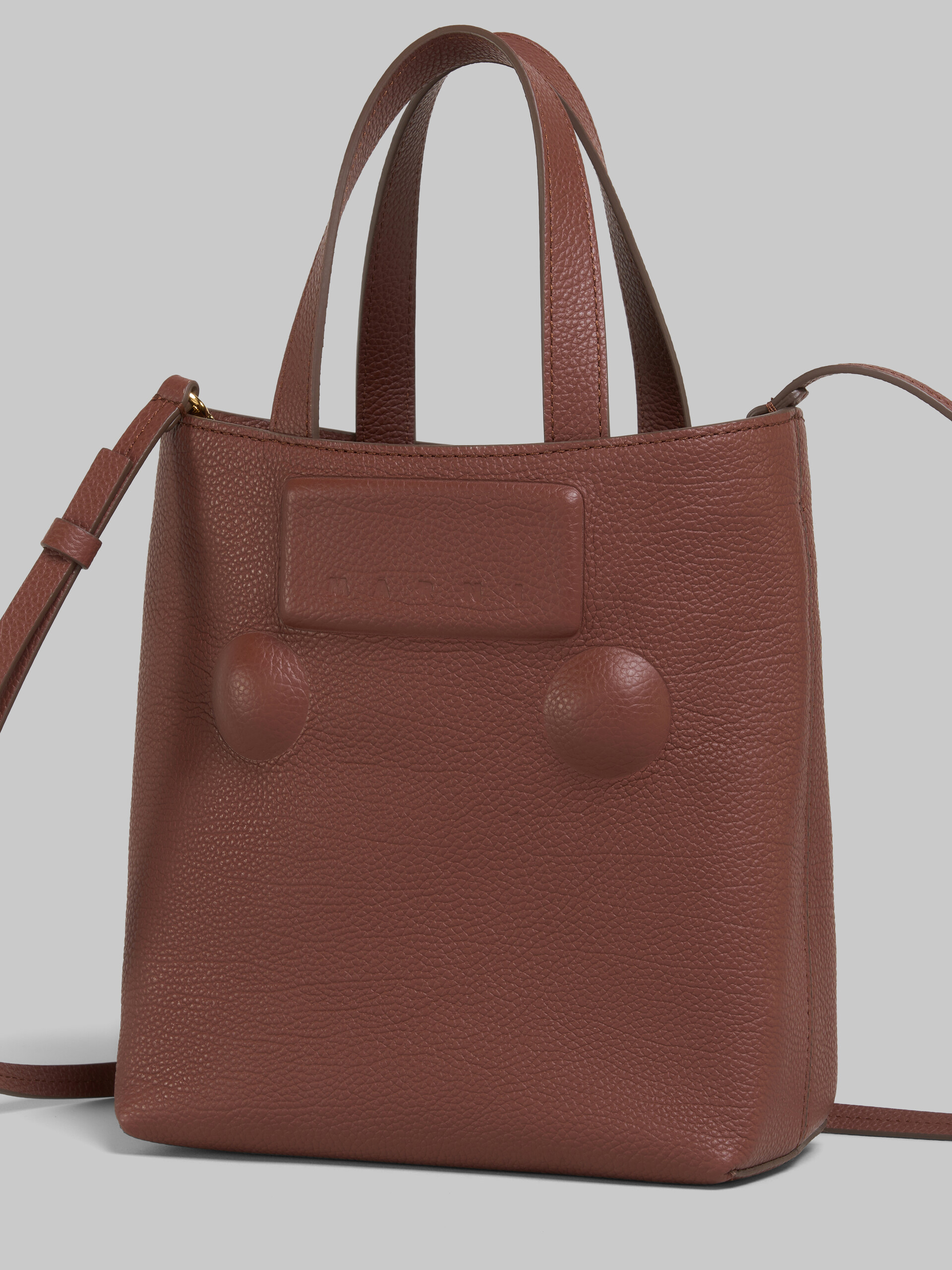 Borsa Trunkaroo Embossed piccola in pelle grigia - Borse shopping - Image 5