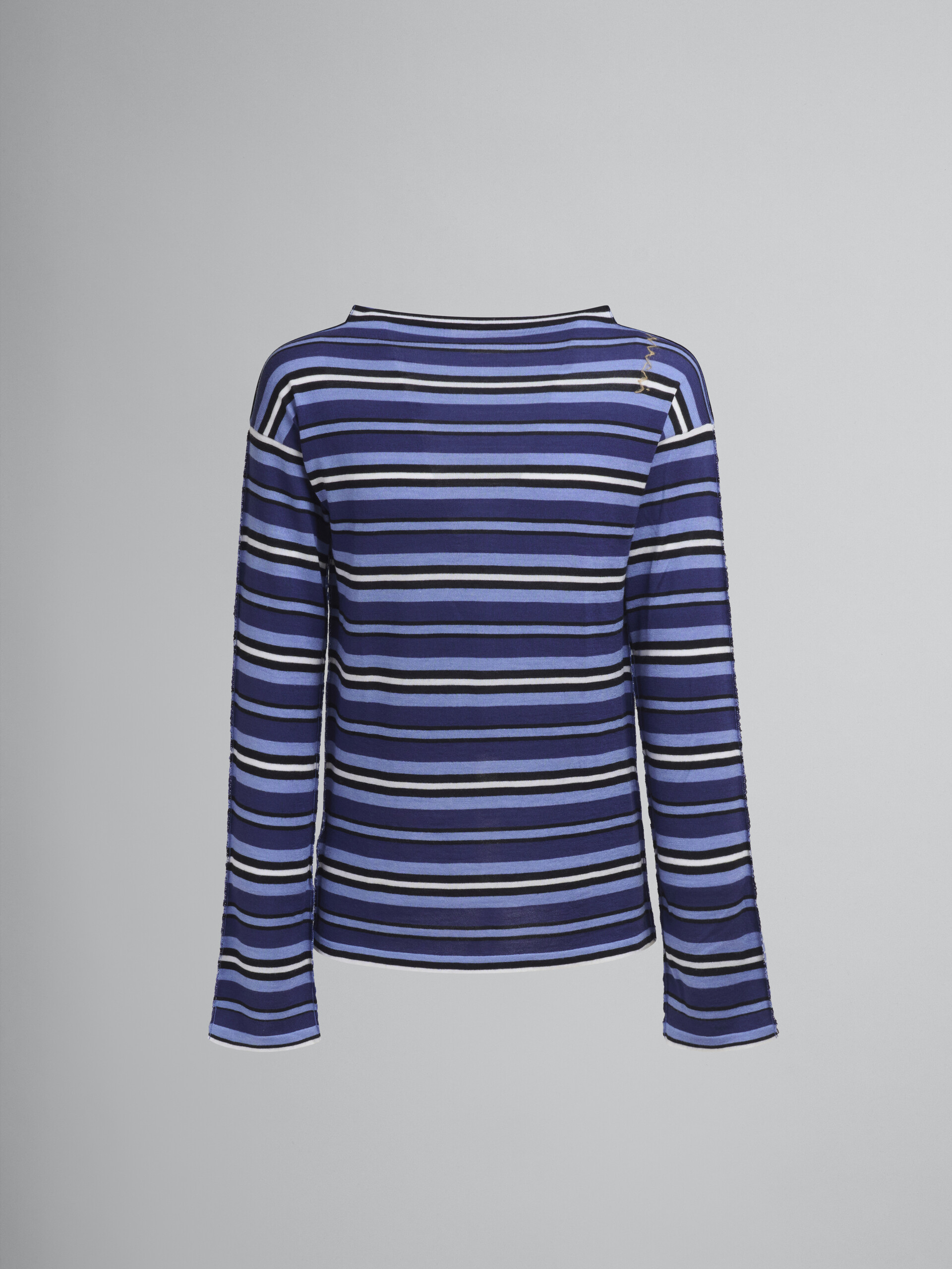 Maglione a righe blu con retro a contrasto - Pullover - Image 1