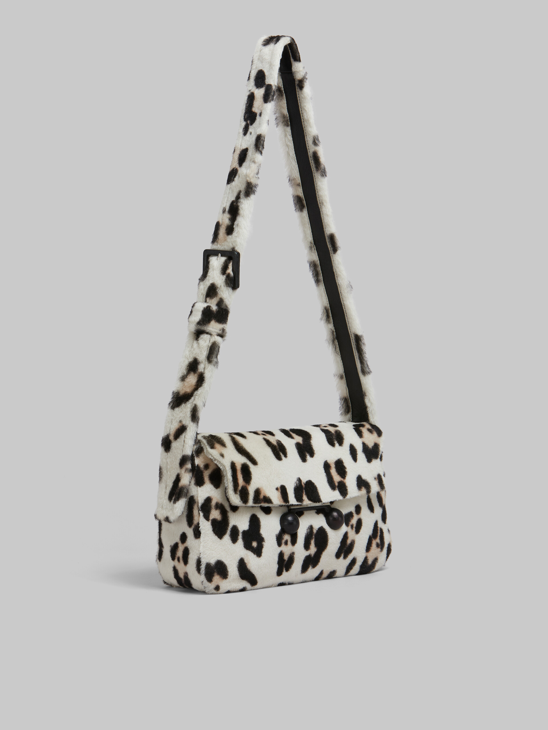 Borsa a spalla Trunkaroo Soft media in shearling con stampa animalier - Borse a spalla - Image 5