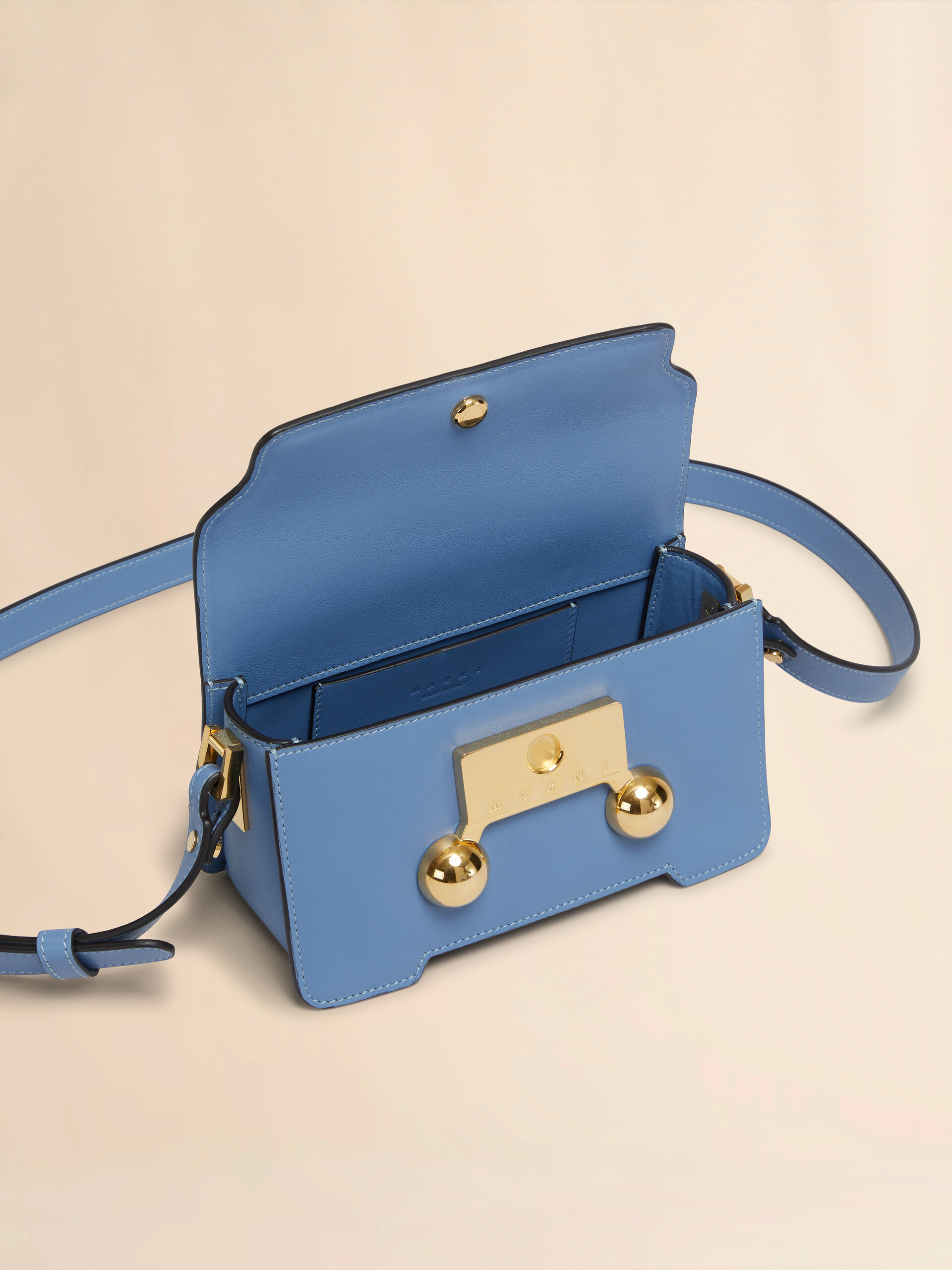 Borsa a spalla Trunkaroo Mini in pelle blu - Borse a spalla - Image 2